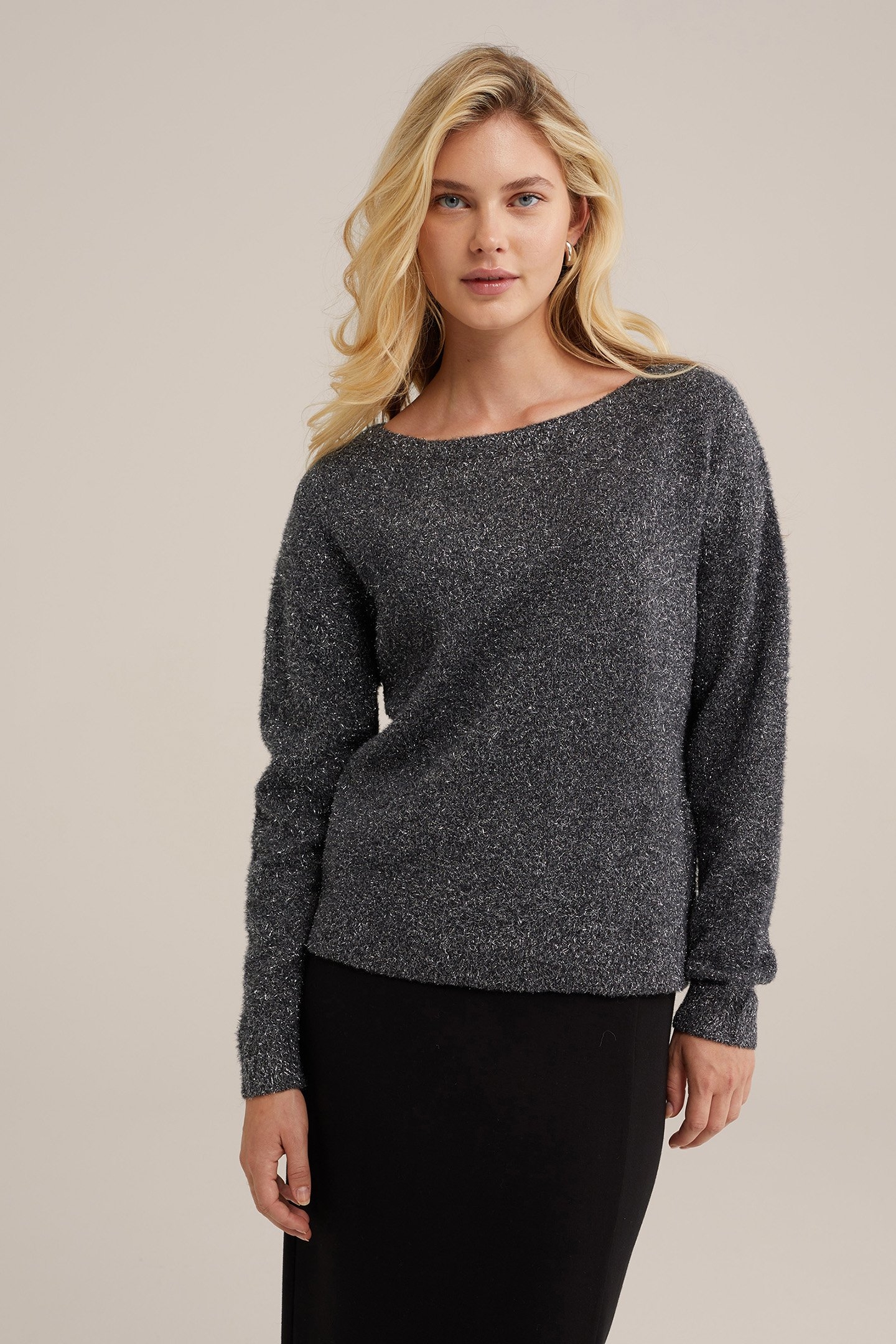 KNITTED PULLOVER SILVER 1