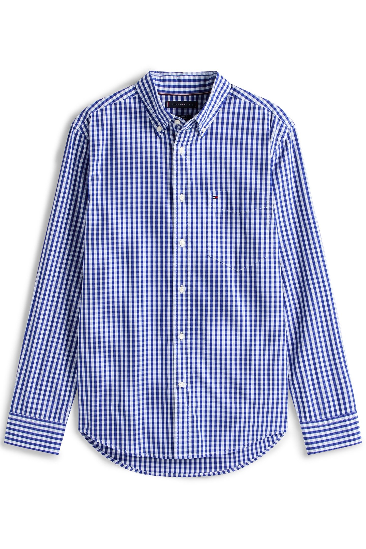FLEX POPLIN GINGHAM LONG SLEEVE SHIRT REGULAR FIT BLUE 4