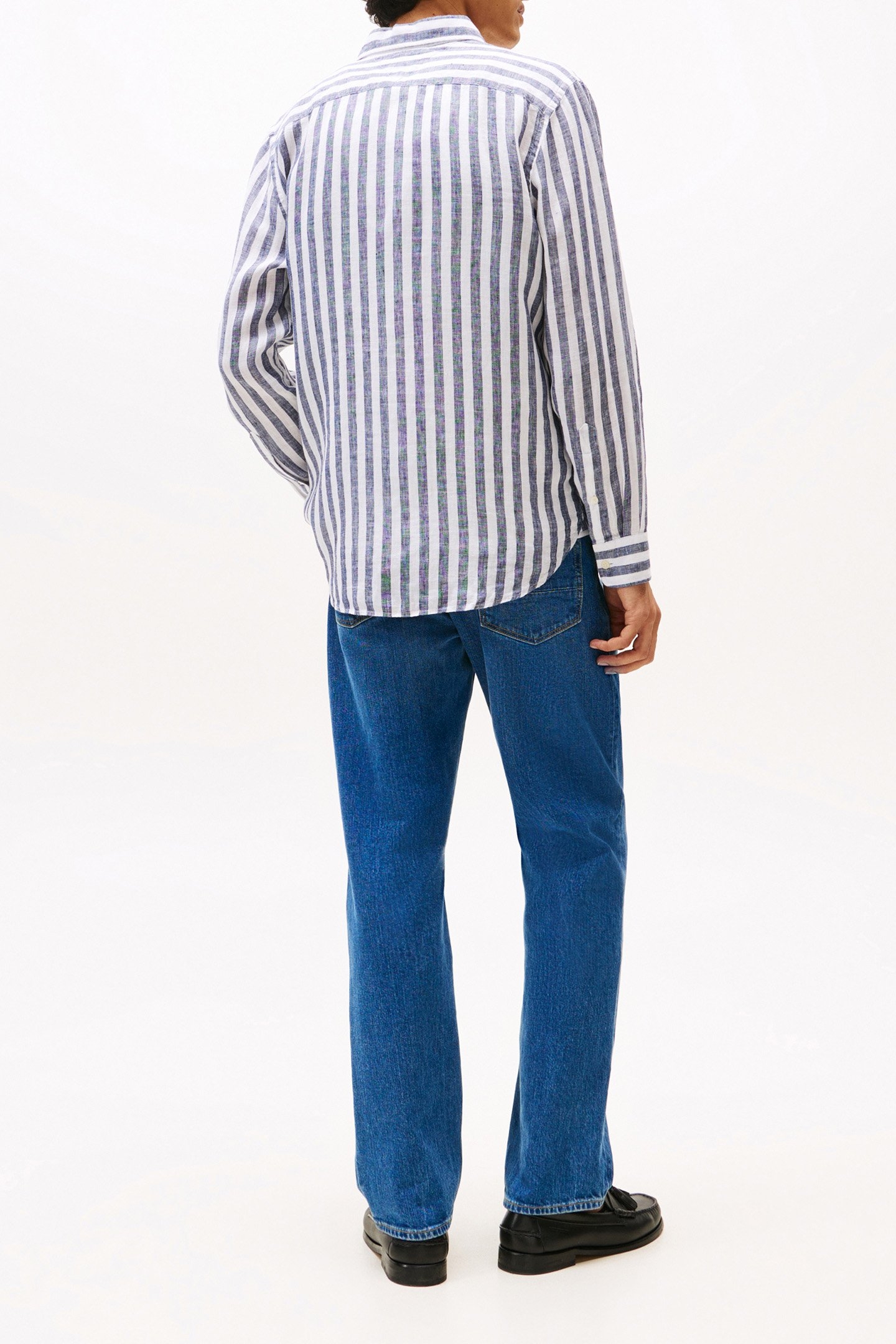 LINEN BENGAL STRIPE PREPPY REGULAR FIT SHIRT NAVY/STRIPE 3