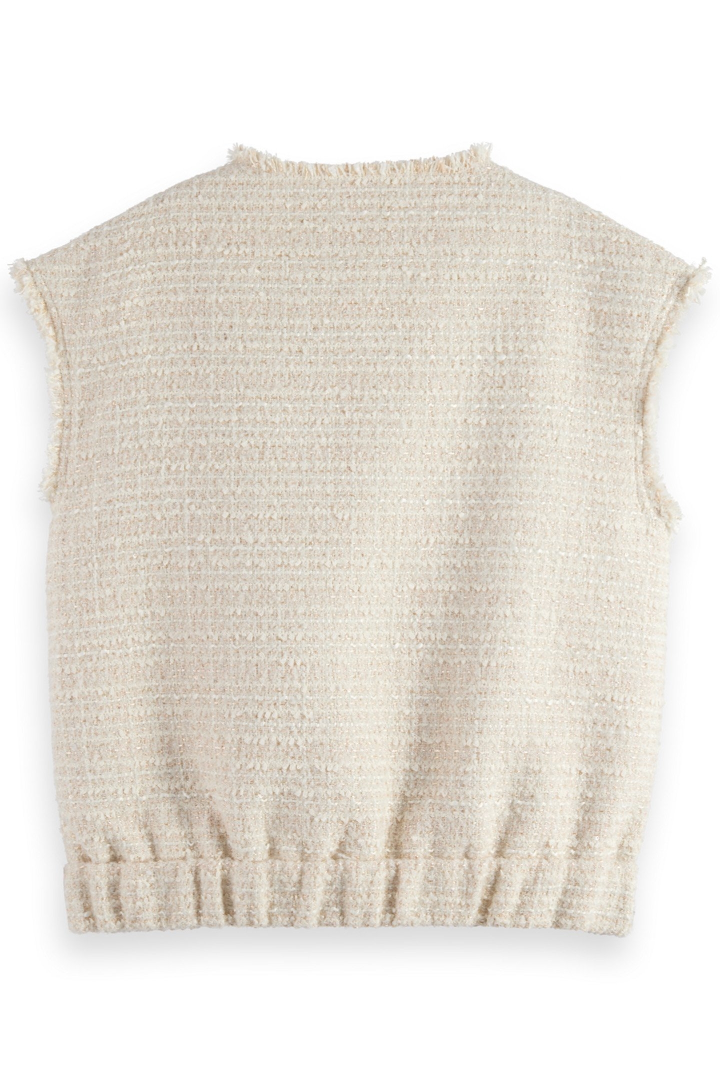 BOUCLE TWEED COLLARLESS GILET SOFT ICE MELANGE 5