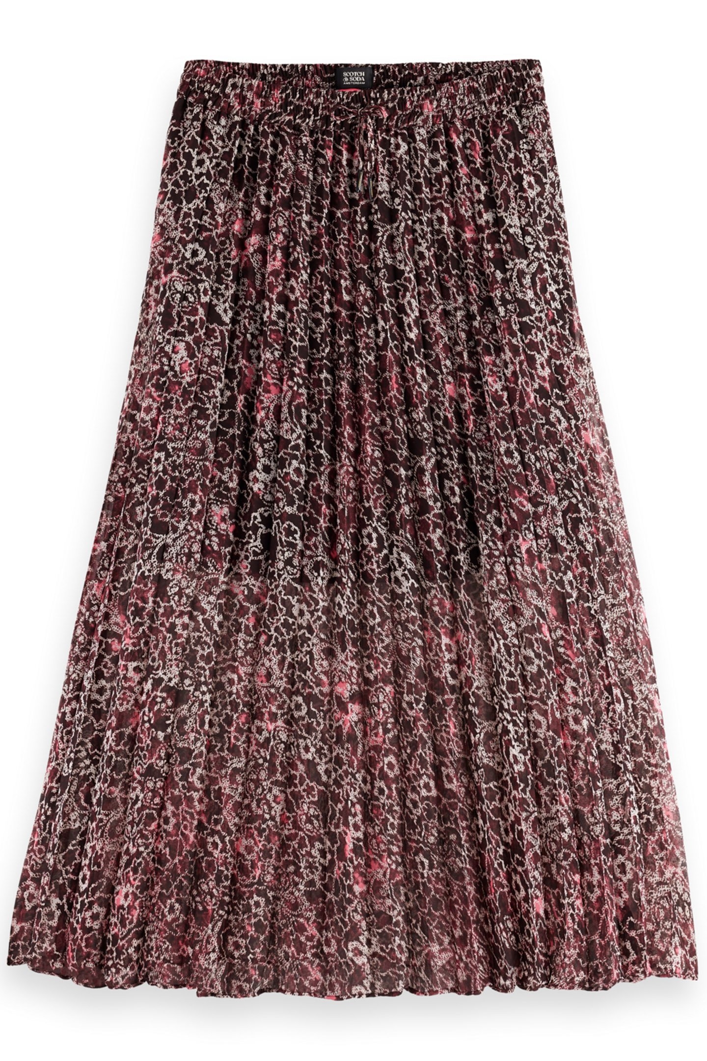 PLEATED PRINTED SKIRT SHIBORI FLORAL PINK 3