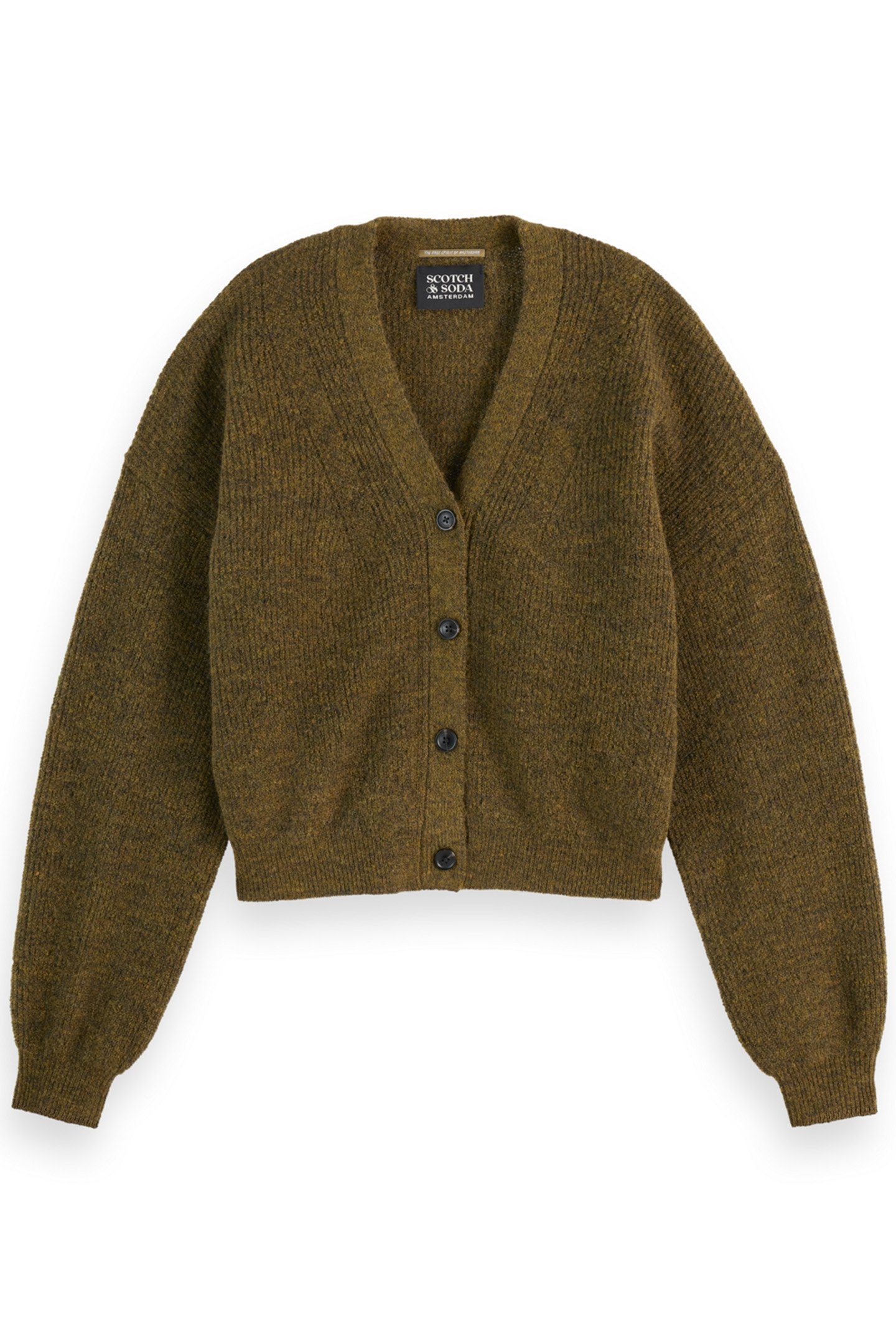 FUZZY RELAXED CARDIGAN OLIVE MELANGE 4