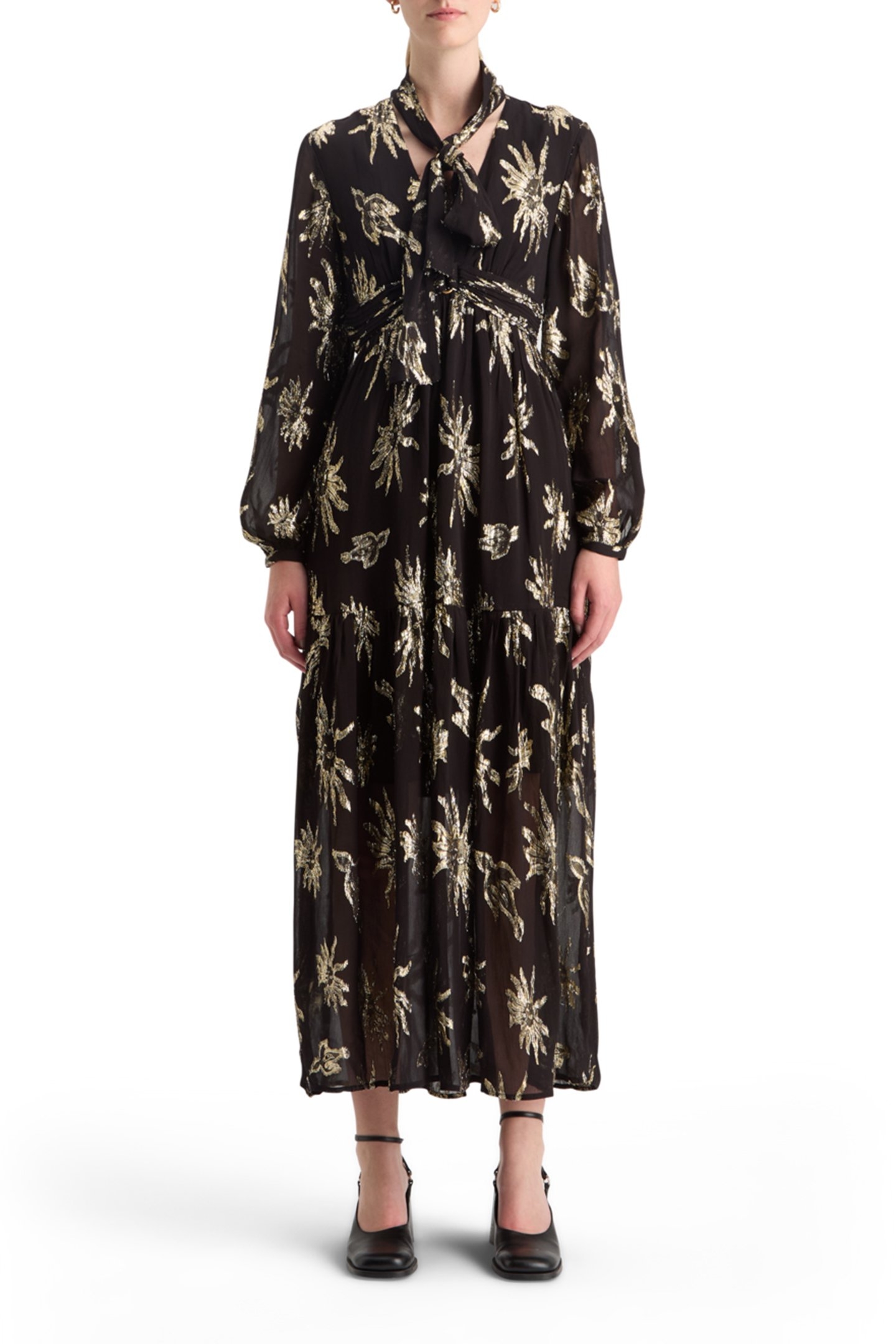 LUREX FIL COUPE MAXI DRESS MYSTIC SKY LUREX 1