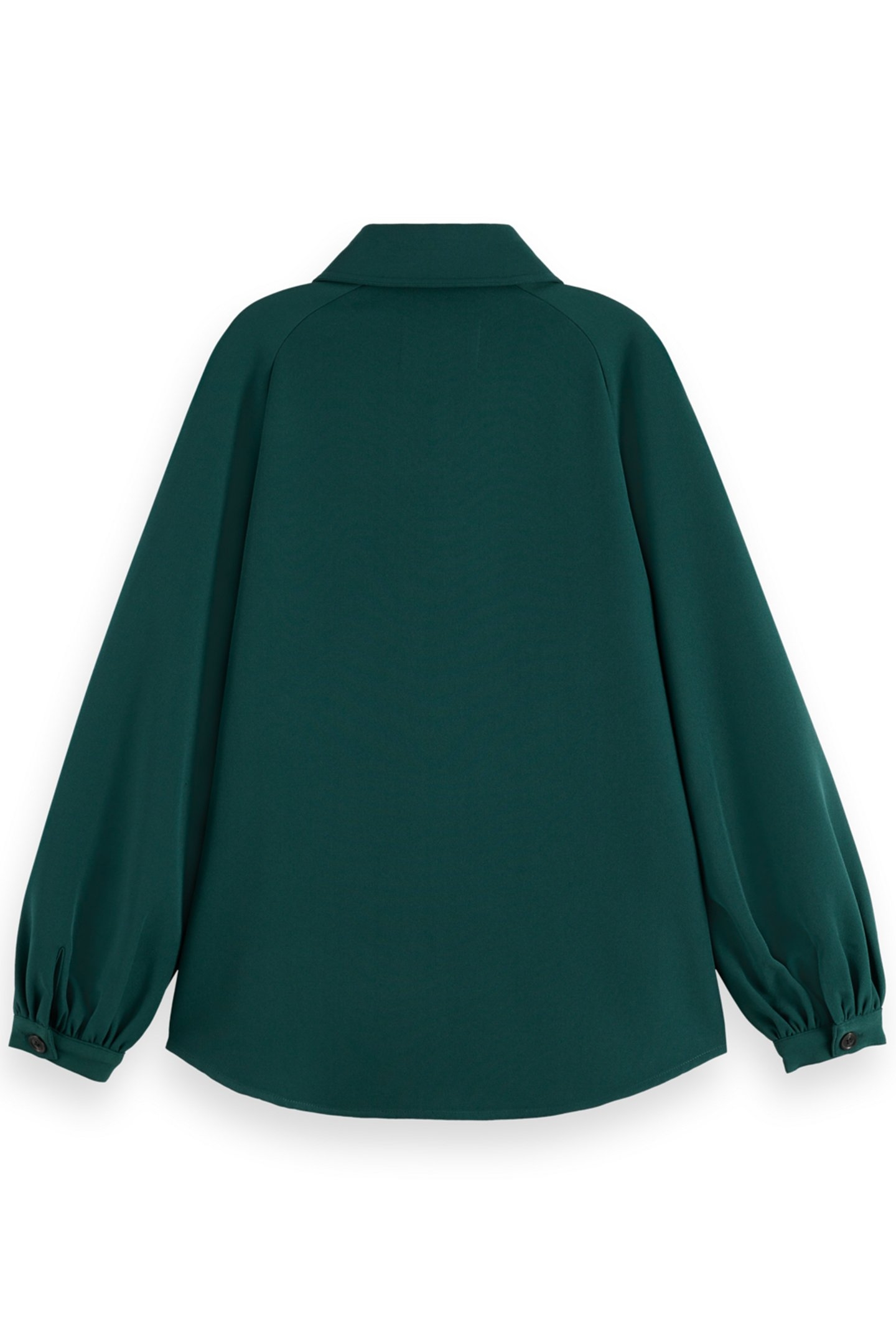 CREPE PEASANT SLEEVE OVERSHIRT CYPRESS GREEN 2