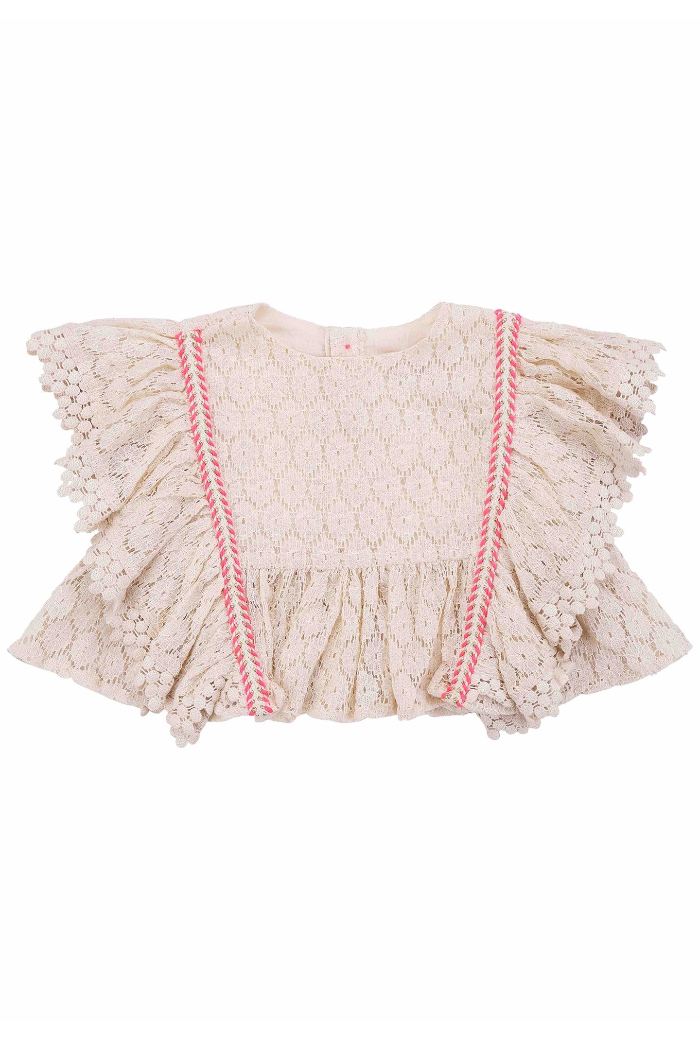 TOP PAOLA CREAM FLOWER LACE 2