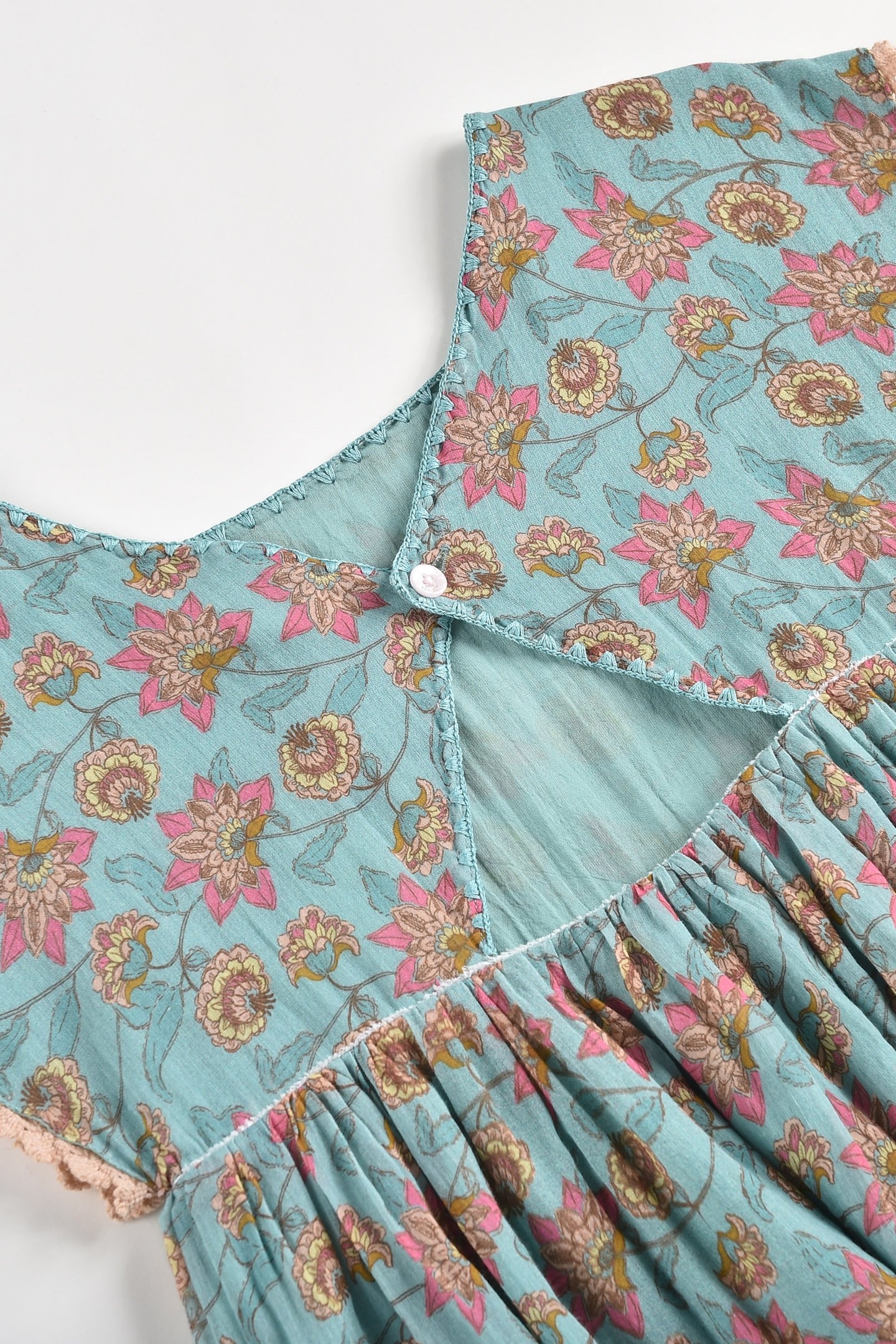 DRESS TAPALPA TURQUOISE FLOWERS 7
