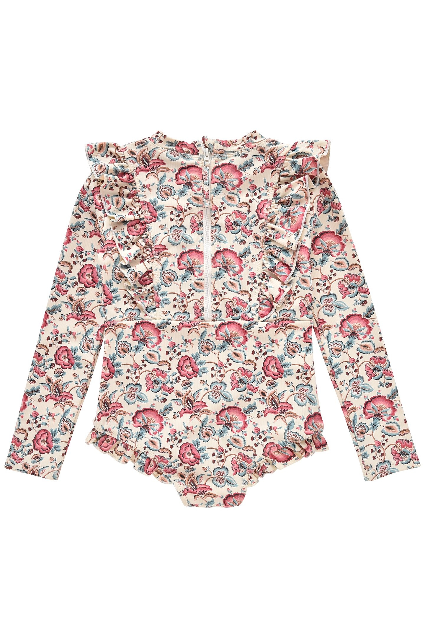 BATHING SUIT AURELIE CREAM INDIAN FLOWERS 2