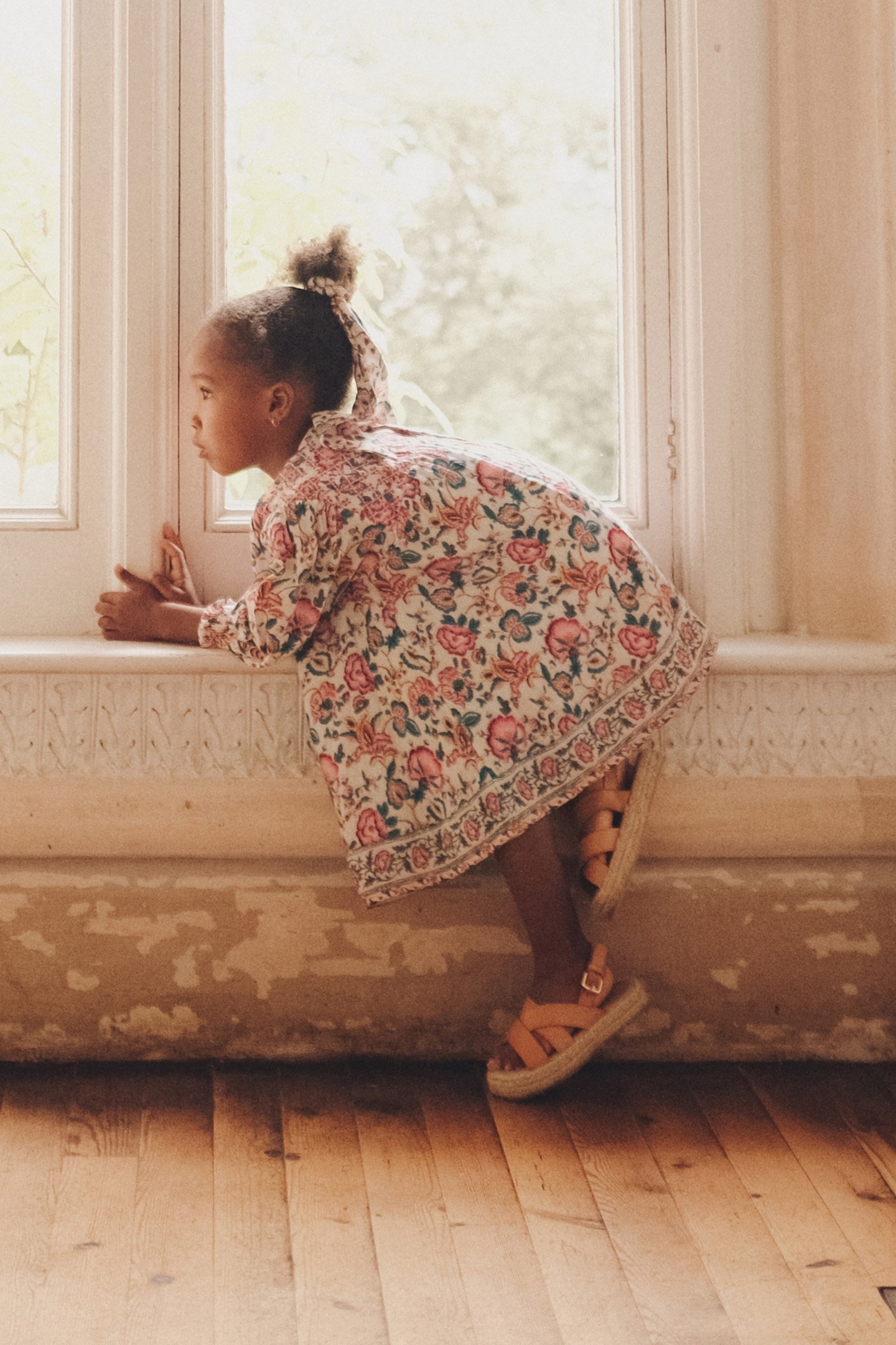 DRESS EUGENIE CREAM INDIAN FLOWERS 3