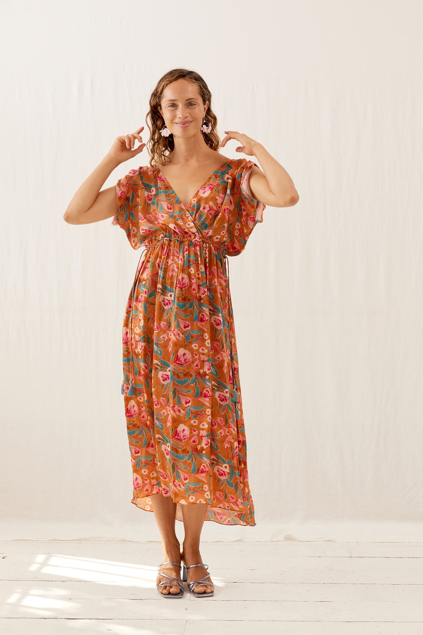 DRESS GUADALARA CINNAMON POPPY BLOOM 1