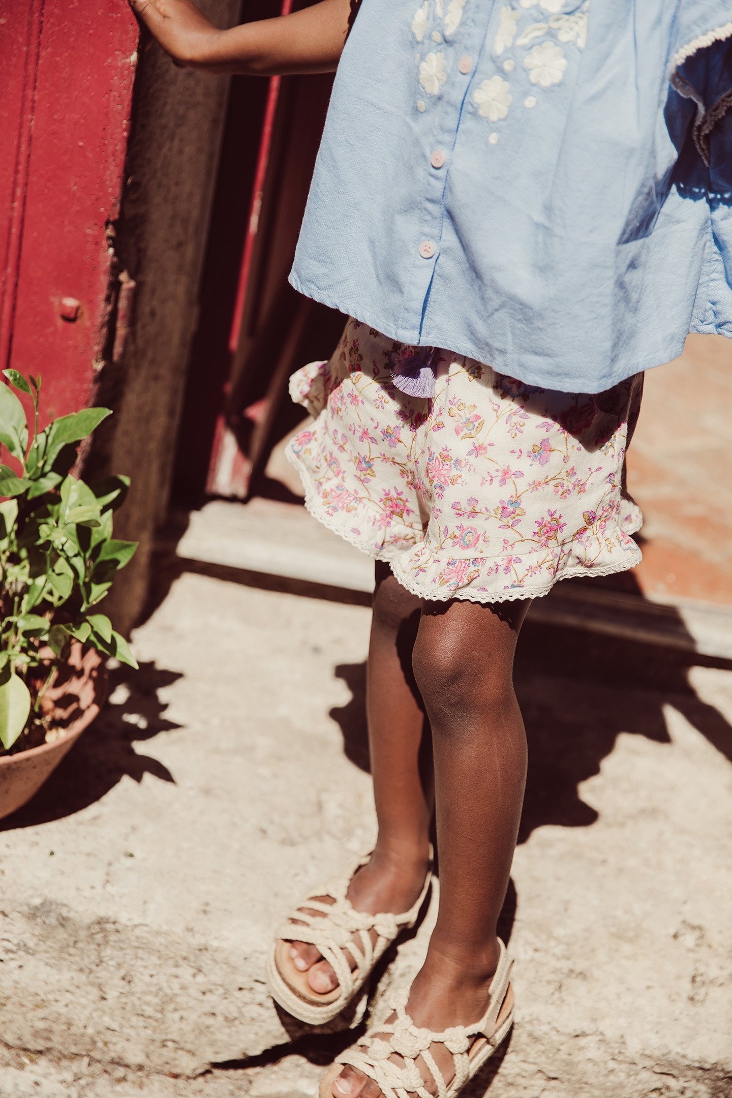 SHORTS VALLALOID CREAM BUCOLIA FIELDS 2