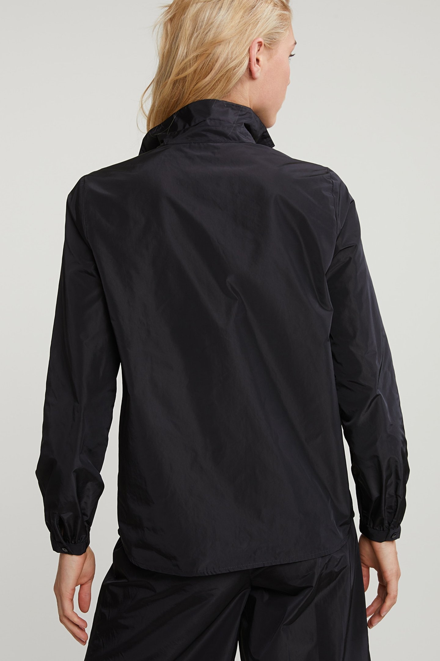 BLACK TAFFETA BLOUSE LONG SLEEVES 2