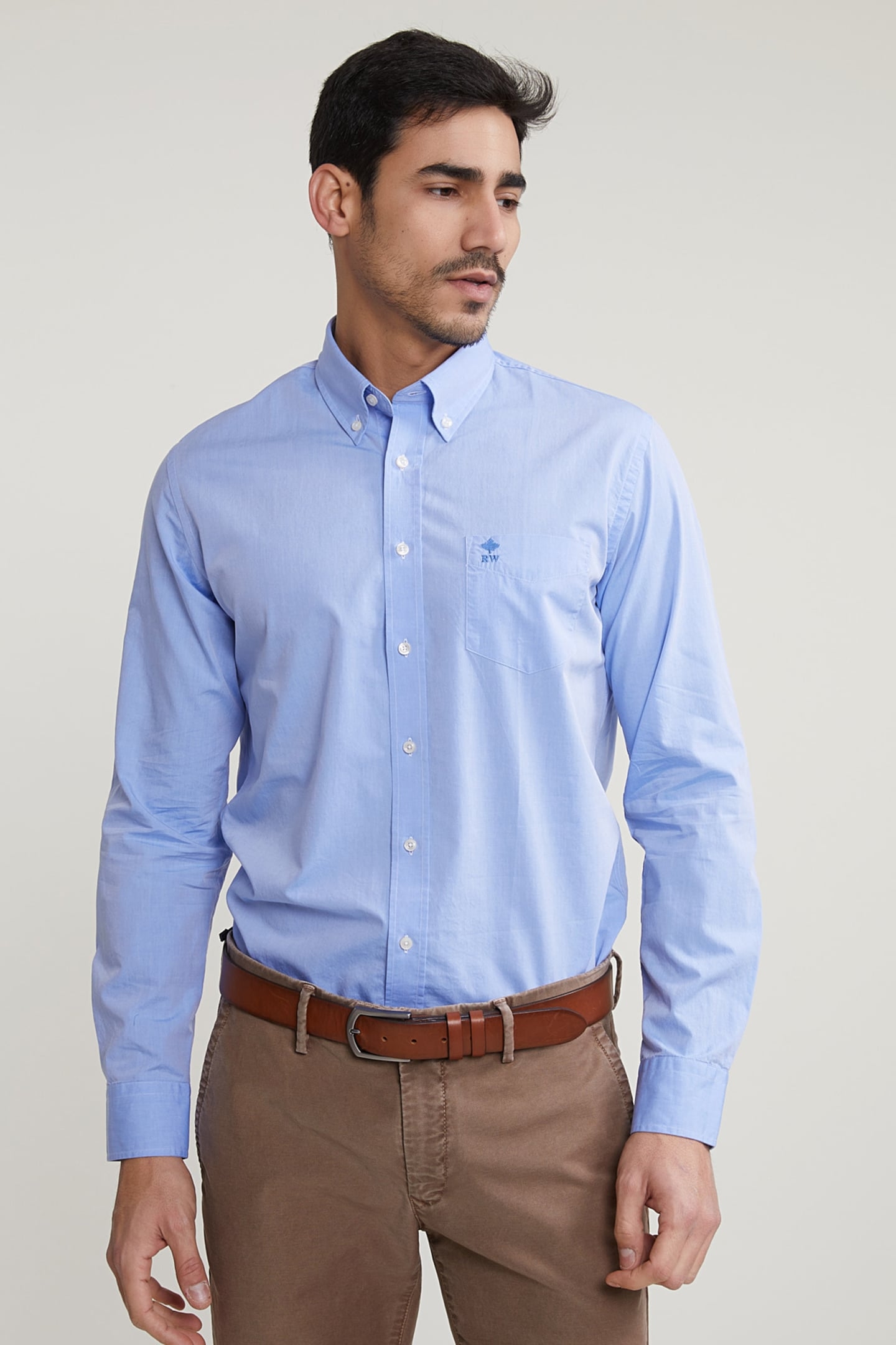 CUSTOM FIT UNI SHIRT WITH POCKET BLUE 1