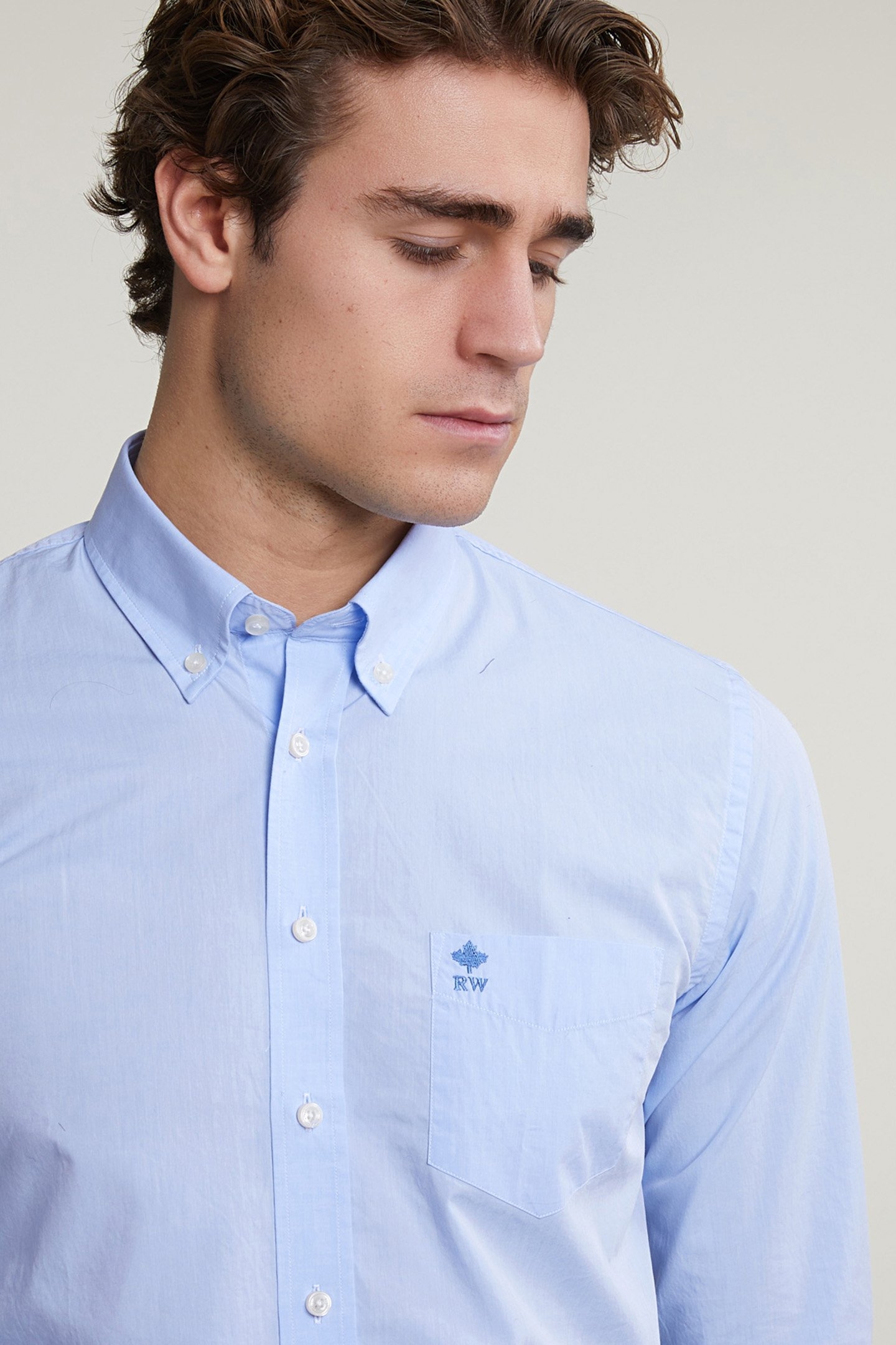 SLIM FIT UNI SHIRT WITH POCKET BLUE 3
