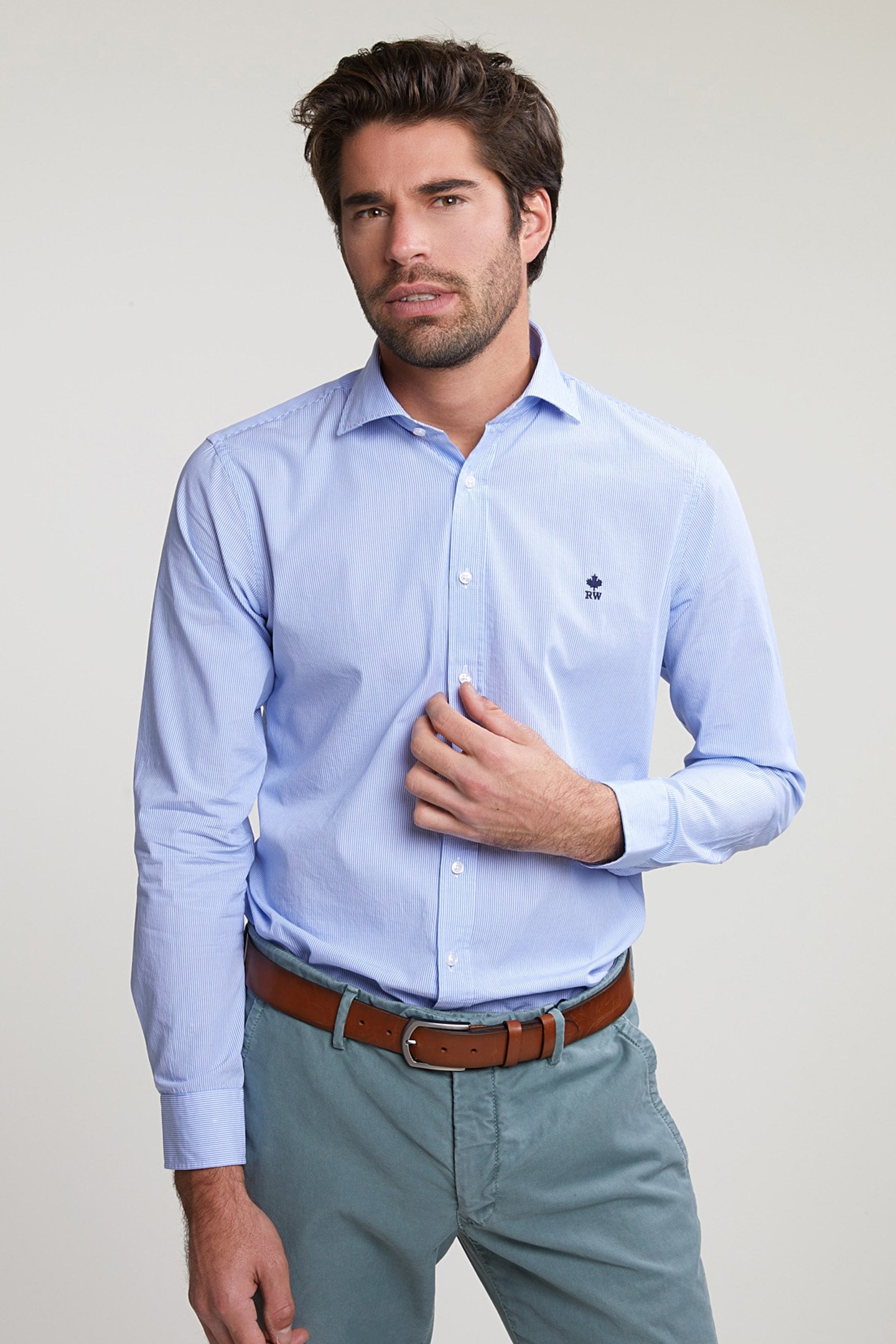 SLIM FIT STRIPED SHIRT BLUE/WHITE 1