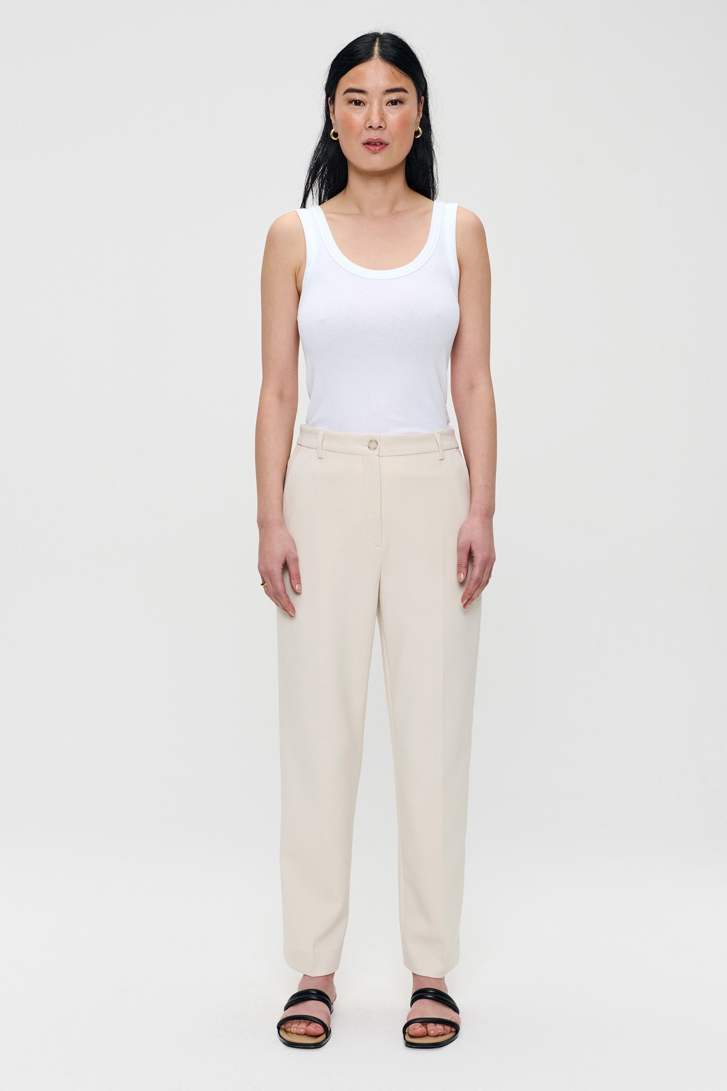 CROPPED CLASSIC PANTS CREAM 3