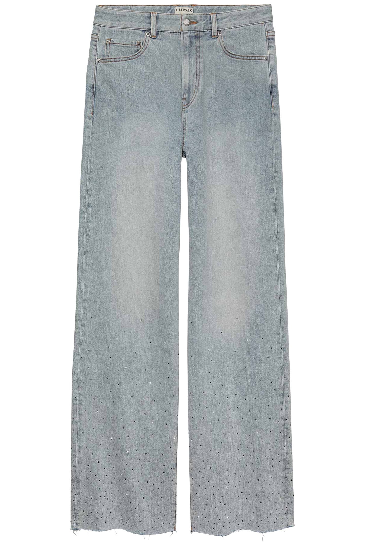 LOOSE FIT JEANS WITH METALLIC STRASS BLUE 4