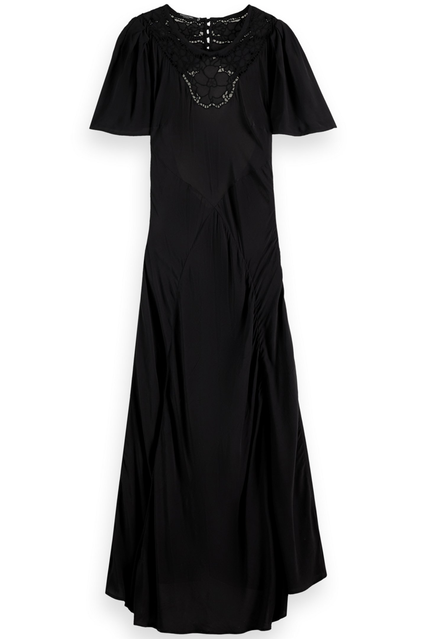 CUT OUT EMBROIDERY DRESS EVENING BLACK 1