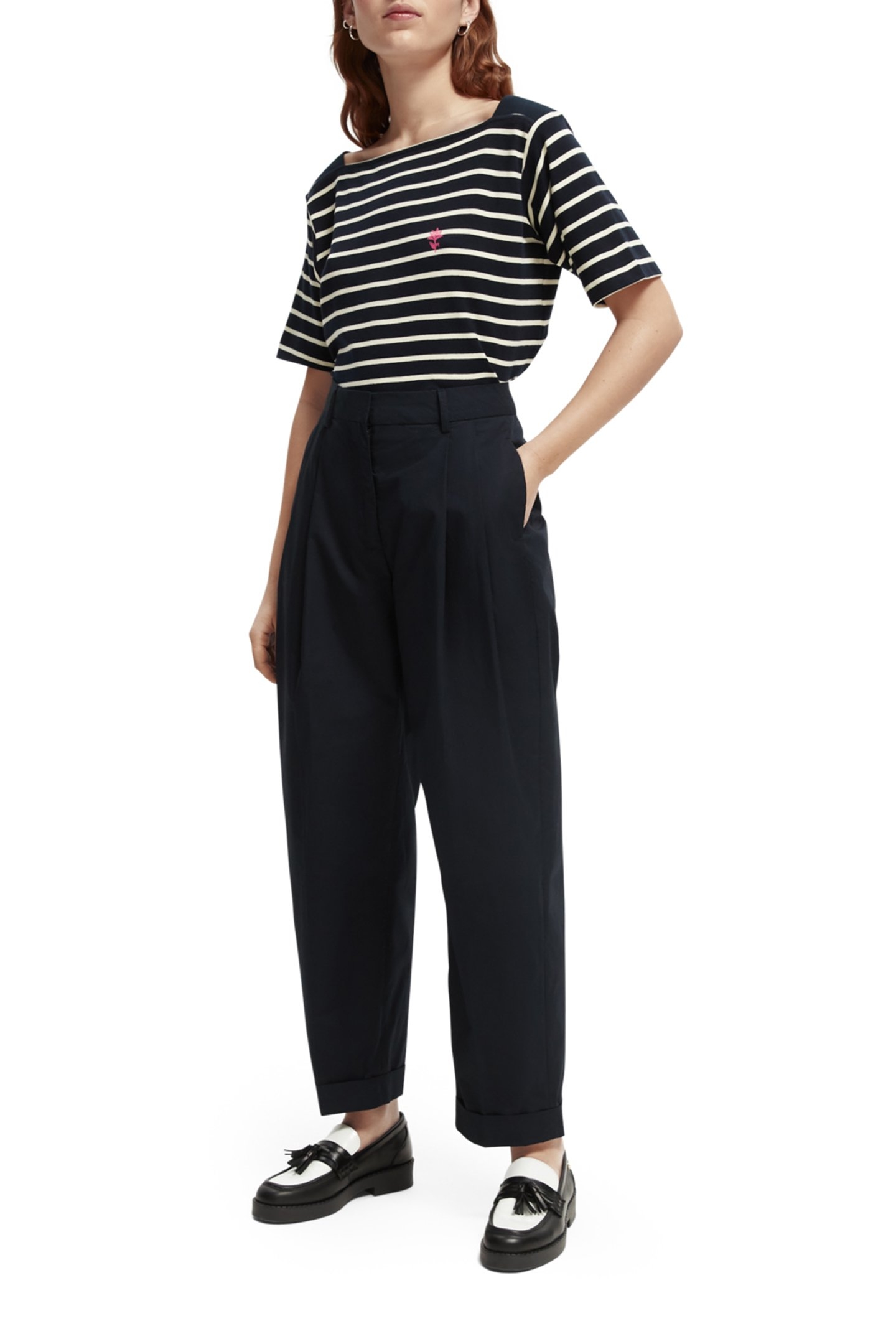 MILA - HIGH RISE TAPERED PLEATED CHINO NIGHT 3