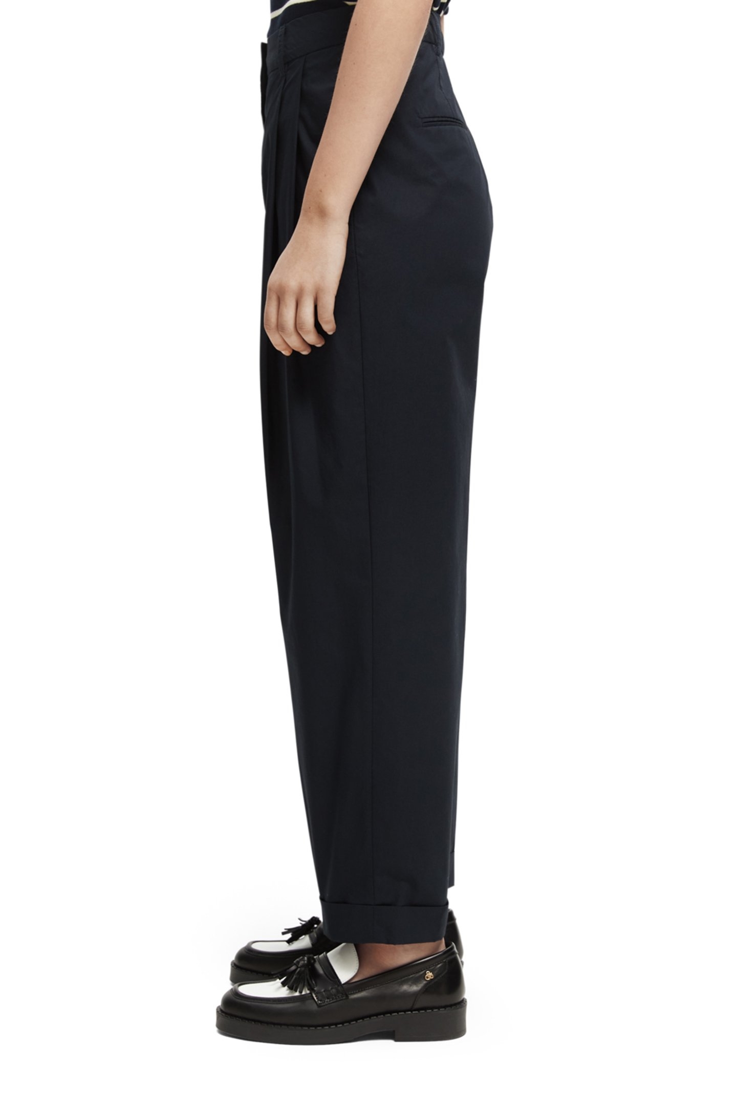 MILA - HIGH RISE TAPERED PLEATED CHINO NIGHT 4