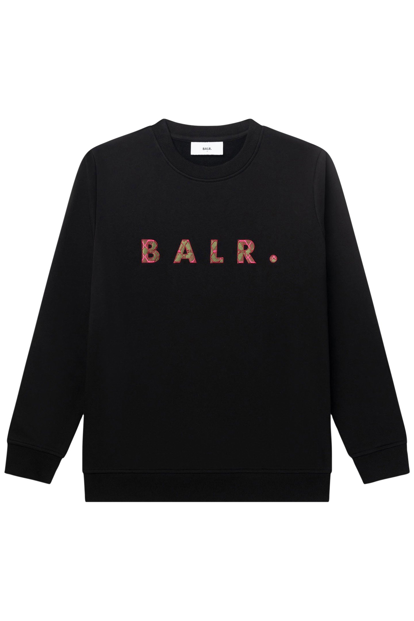 BALR. MONOGRAM EMBRO CREWNECK JET BLACK/TIBETIAN RED 4