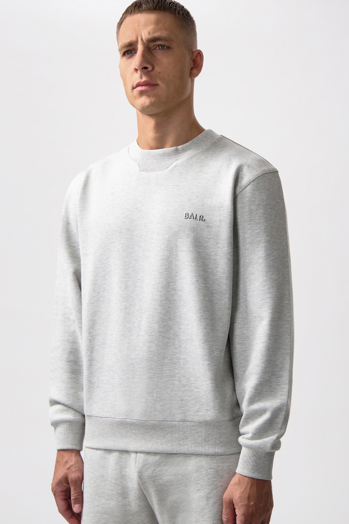 LOGO CREWNECK LT GREY MELANGE 1