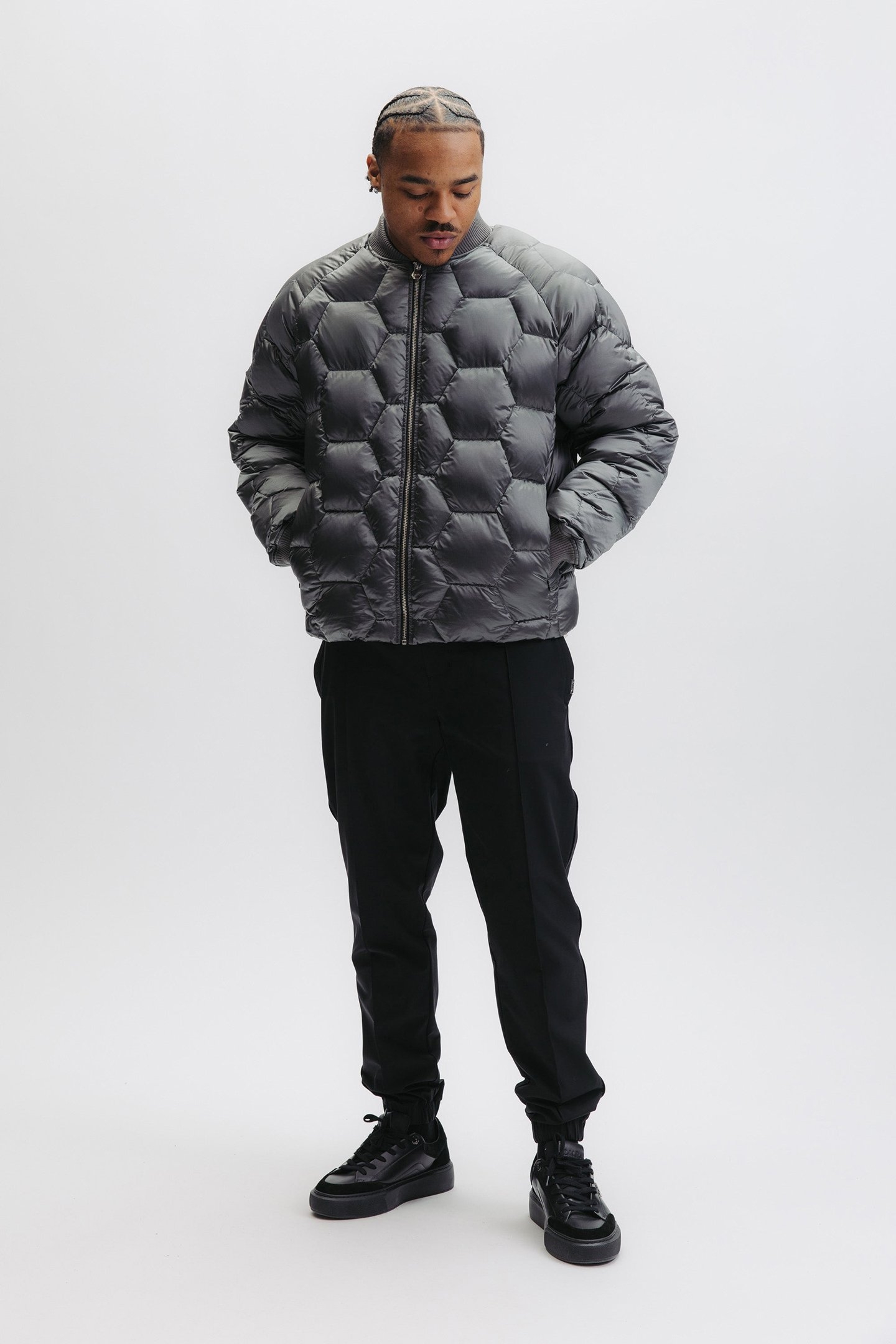 CHRIS QUILTED JACKET DARK CHROME 6