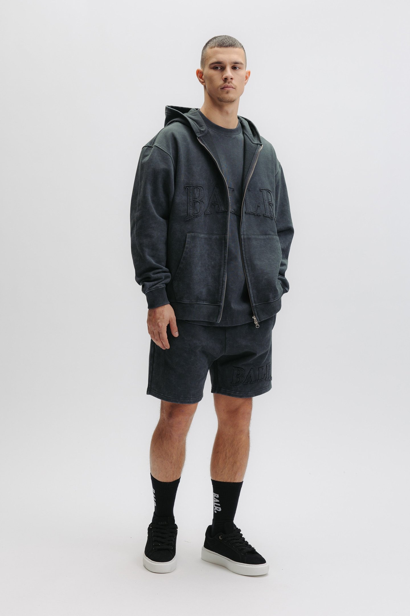 URBAN WASHED ZIP HOODIE VOLCANIC GREY 6