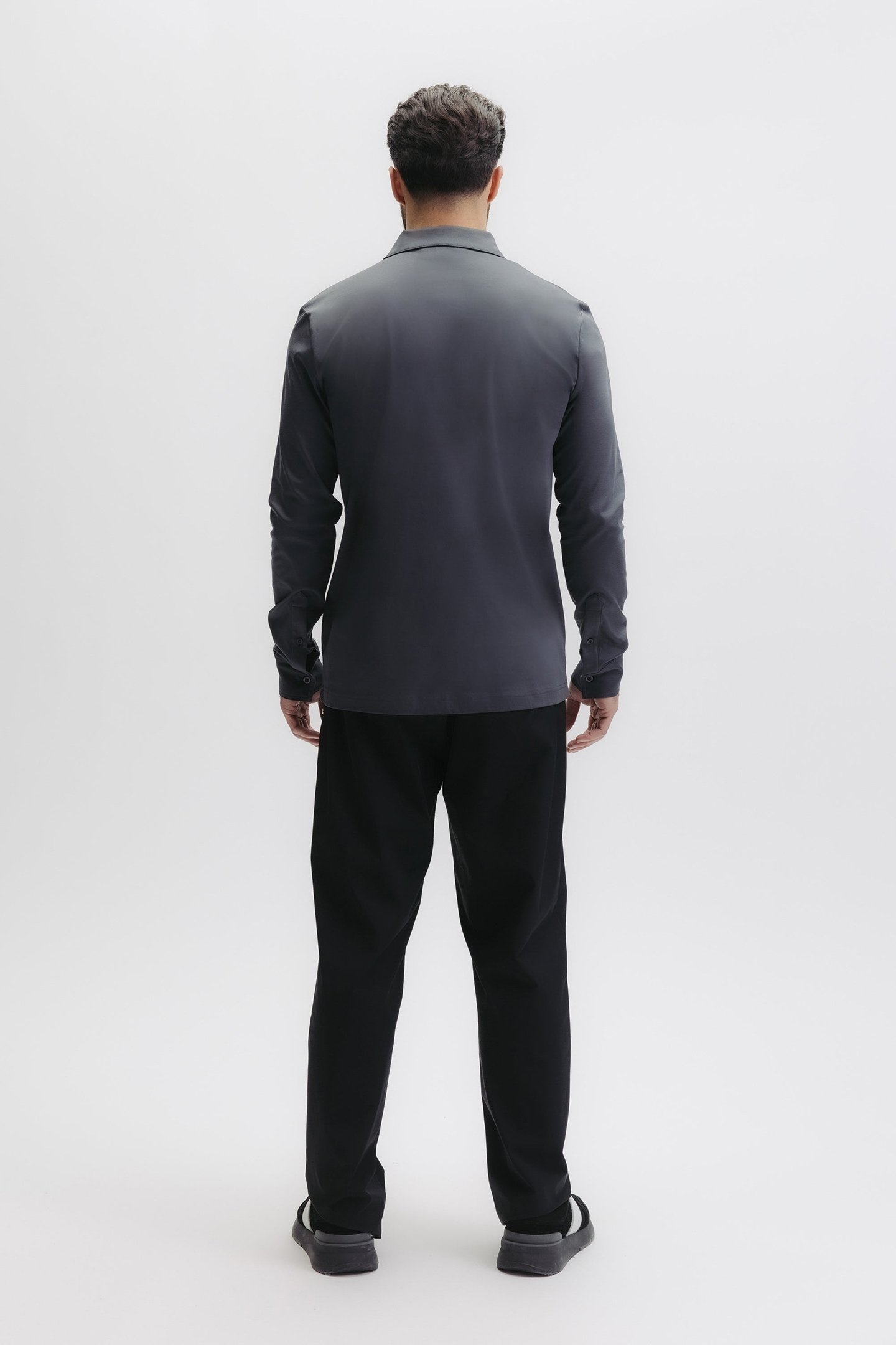 QXI SLIM L/S POLO EBONY BLUE 2