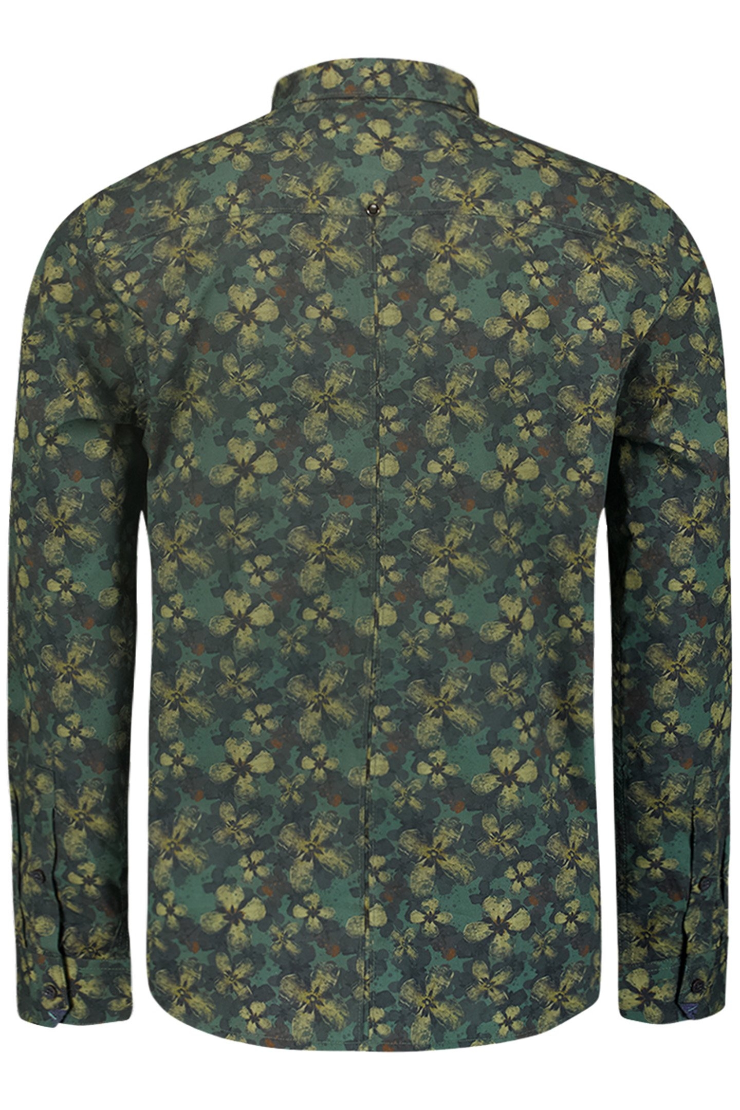 SHIRT STRETCH ALLOVER PRINTED DARK GREEN 5