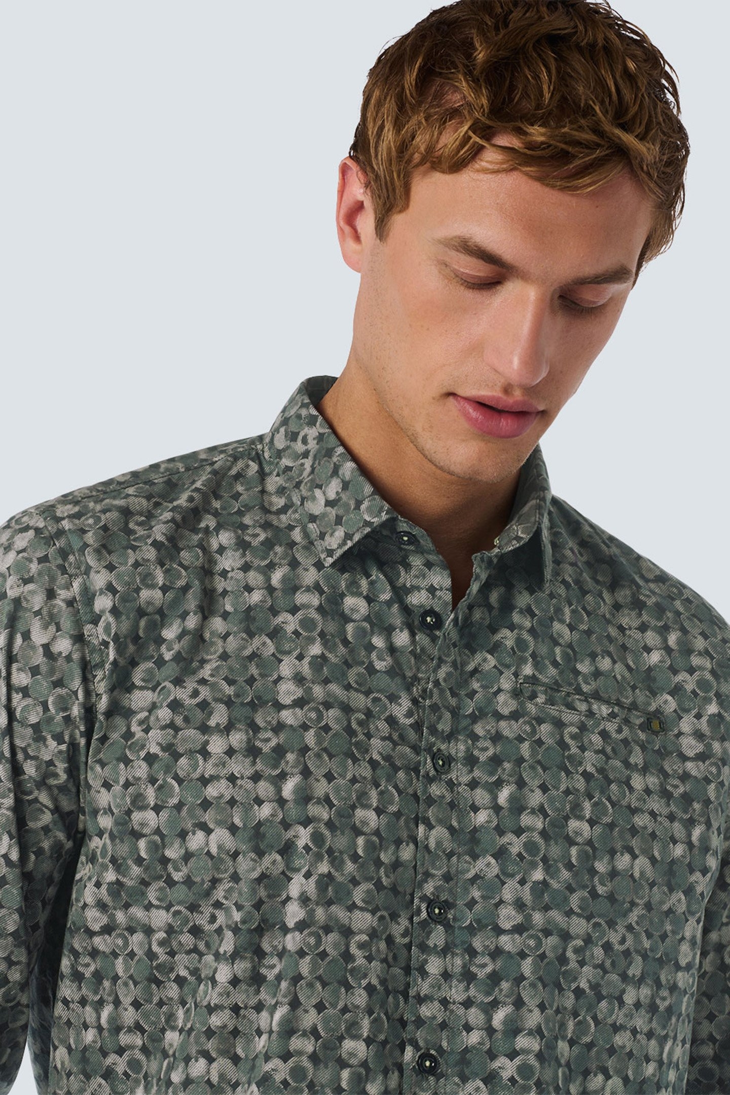 SHIRT STRETCH ALLOVER PRINTED DARK GREEN 6