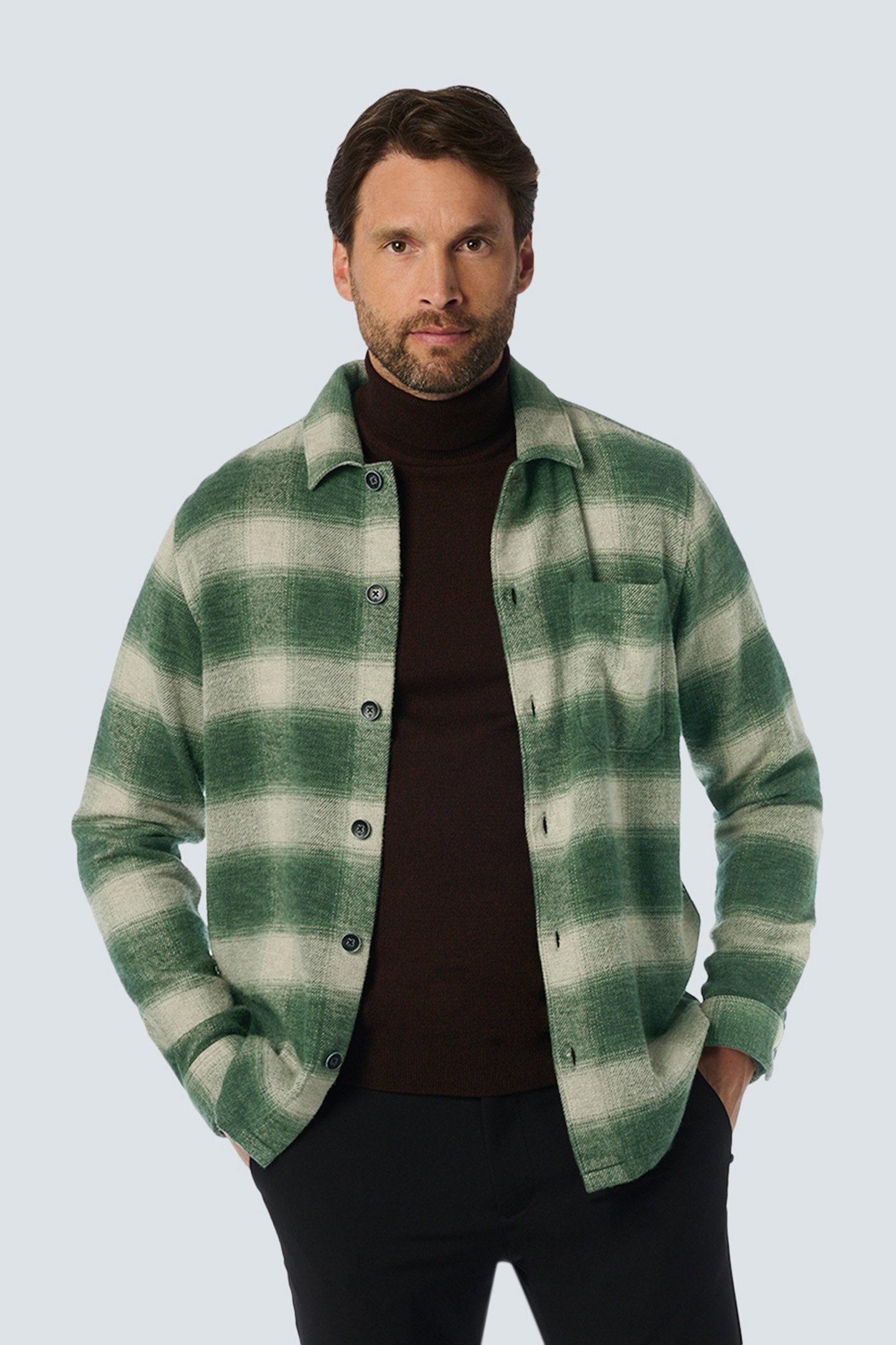 SHIRT CHECK DARK GREEN 1