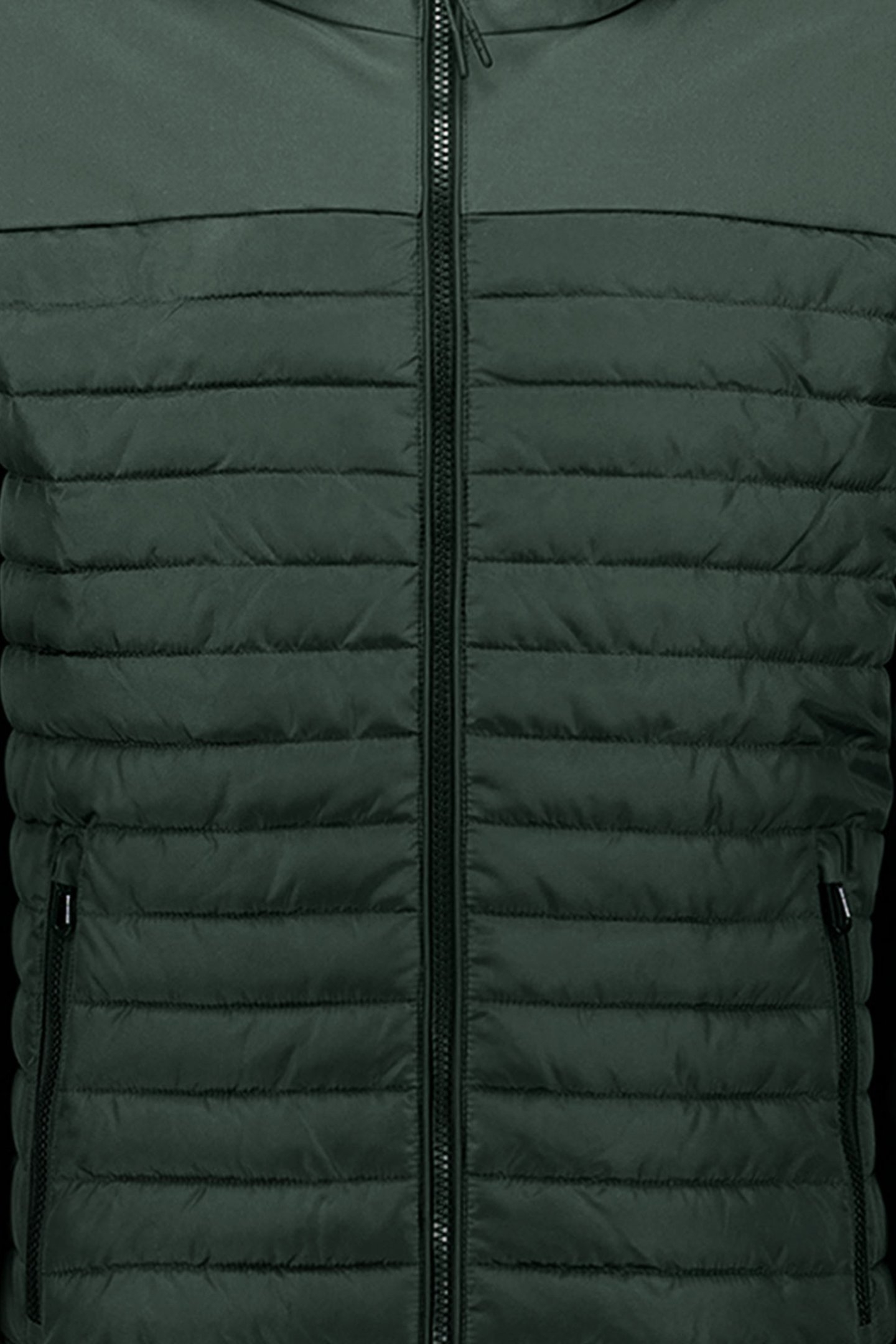 JACKET SHORT FIT HOODED PADDED DARK STEEL 3