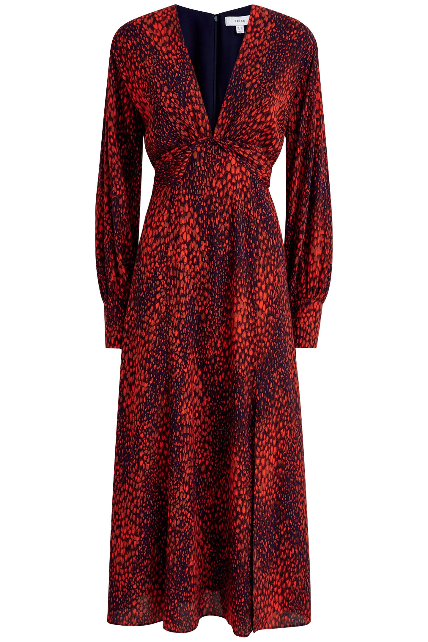 ANIMAL PRINTED MIDI RED 3