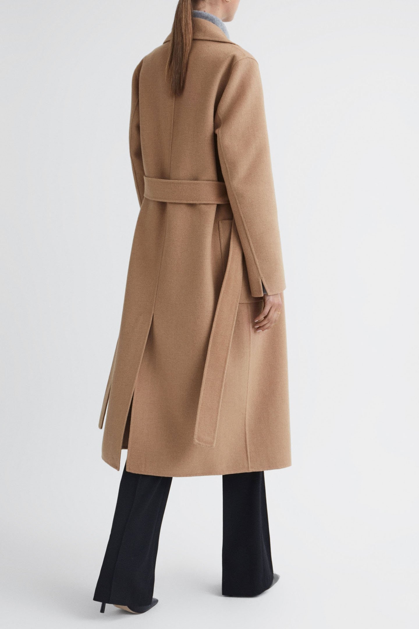 LONG DB BLINDSEAM COAT PATCH POCKET CAMEL 3
