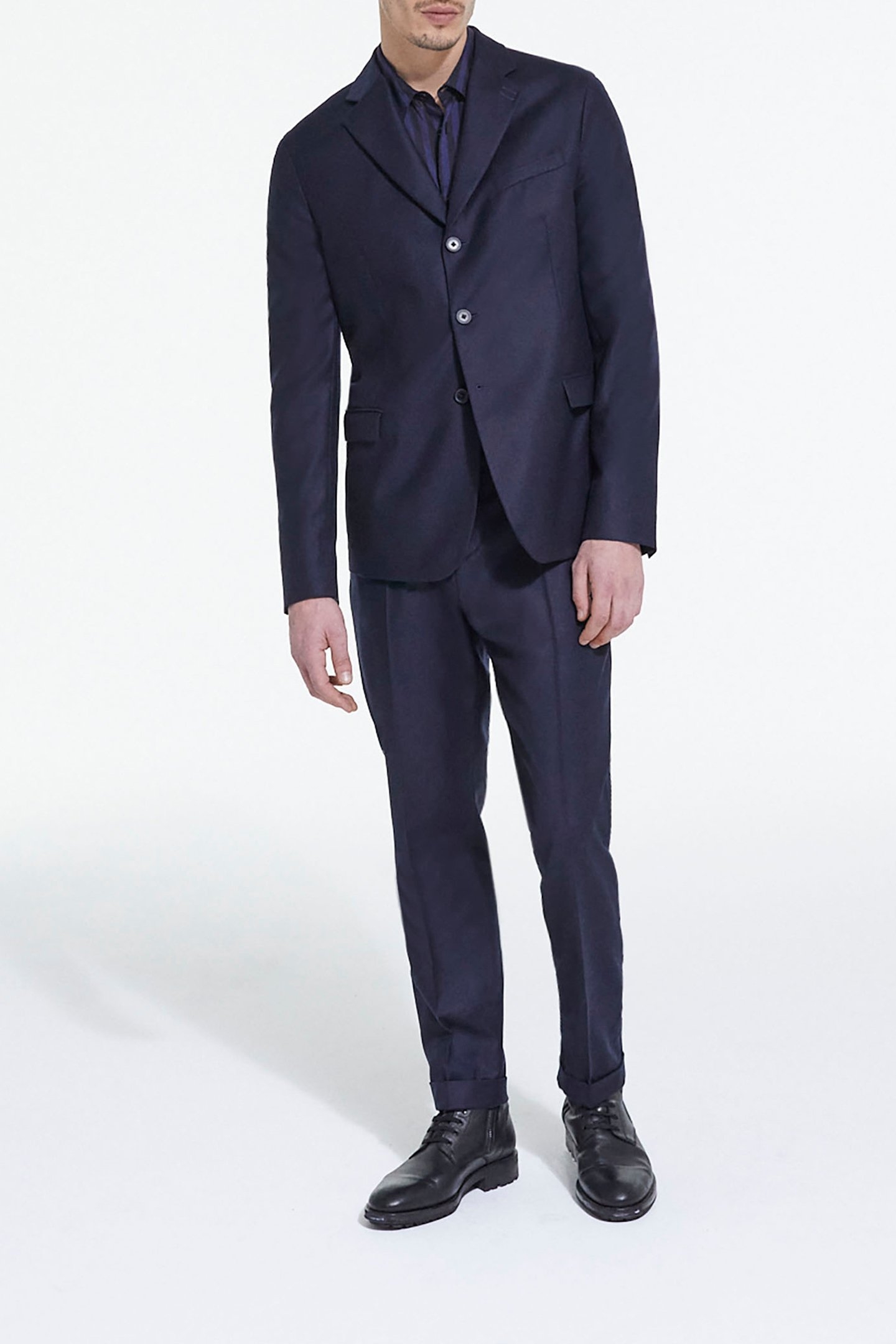 WOOL SUIT JACKET WITH FLAP POCKETS NAVY 3