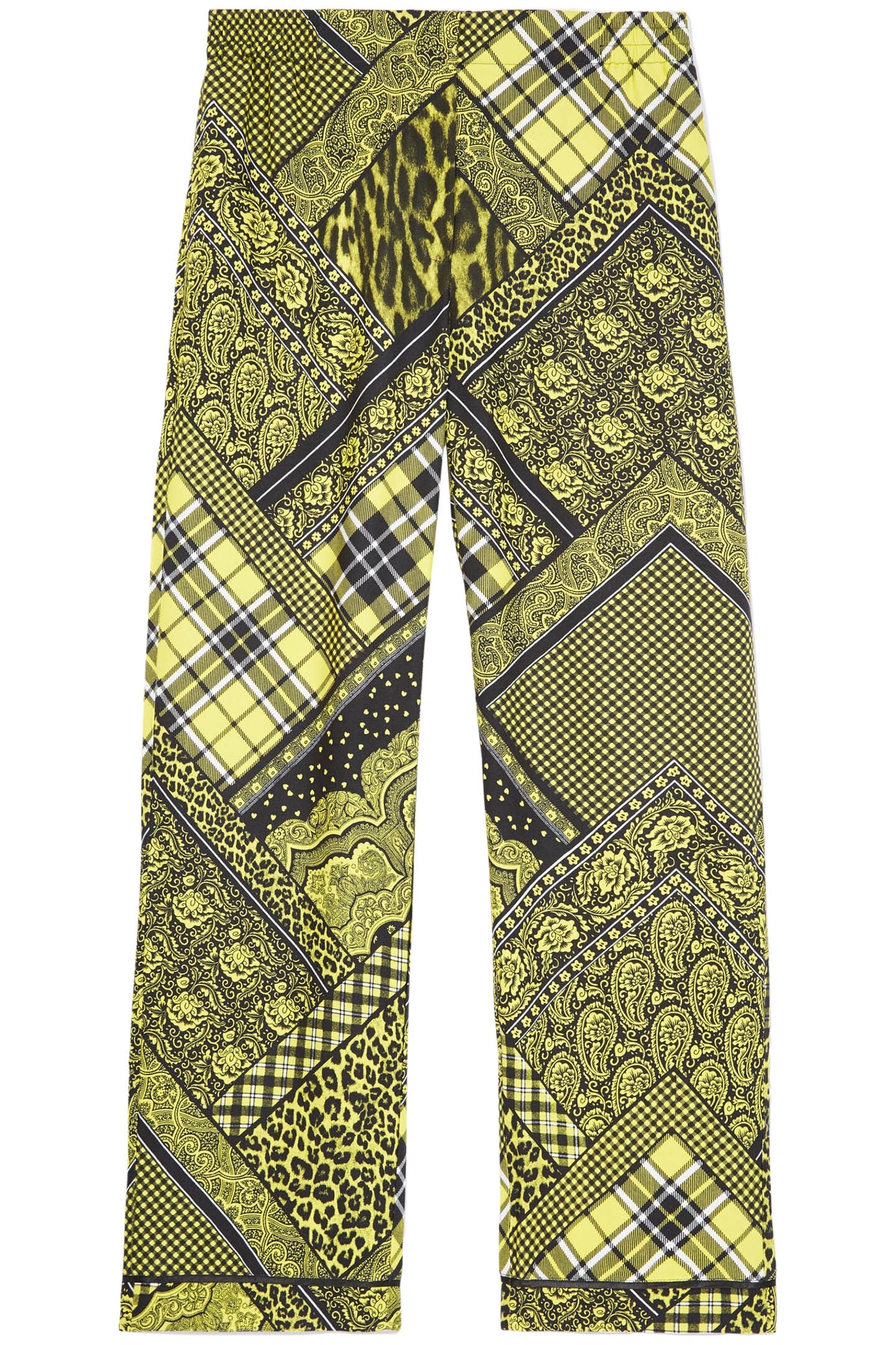 STRAIGHT FLOWING PANTS BLACK/YELLOW 1