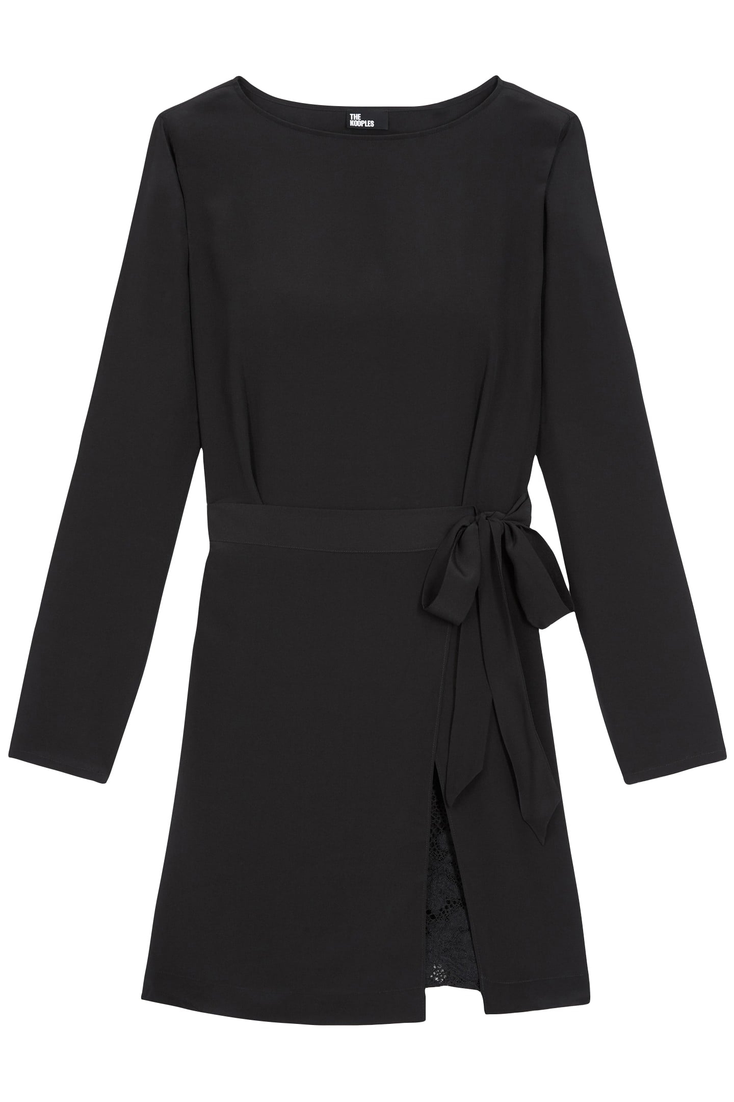 SHORT DRESS WITH LONG SLEEVES AND LACE SKIRT BLACK 3