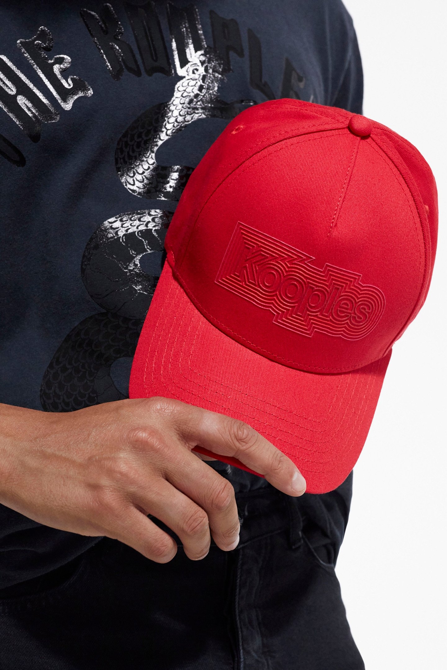 COTTON CAP WITH KOOPLES LOGO RED 1