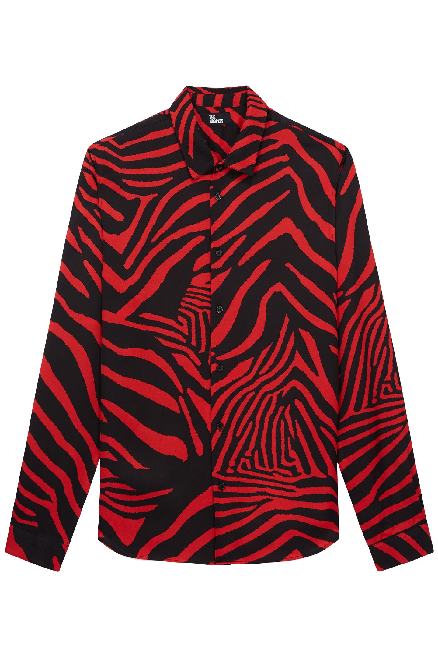 ZEBRA PRINT PAJAMA SHIRT BLACK-RED 1