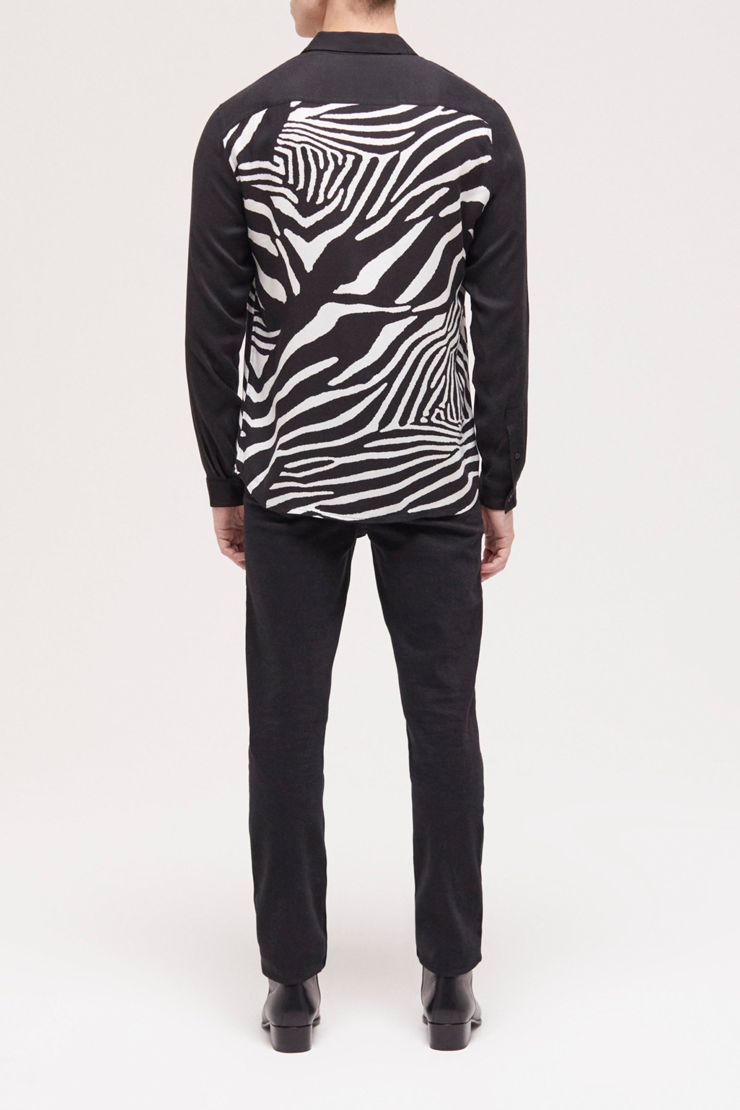 TWO-TONE ZEBRA PRINT CHEMISE BLACK WHITE 2