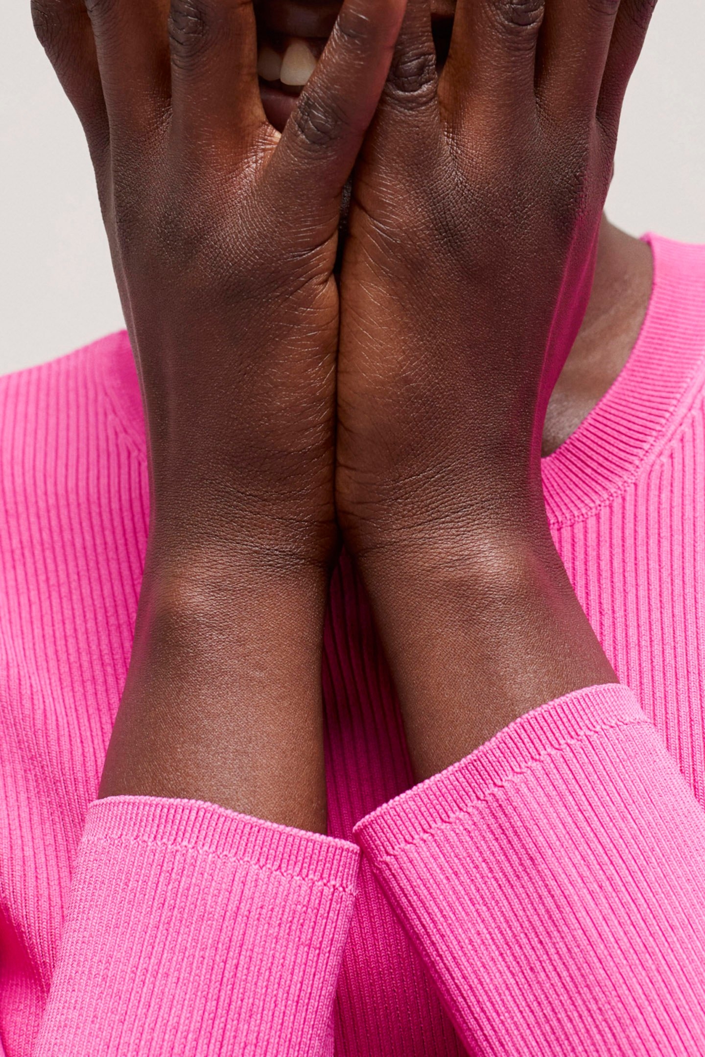 ROUND NECK LONG SLEEVE VISCOSE SWEATER PINK 5