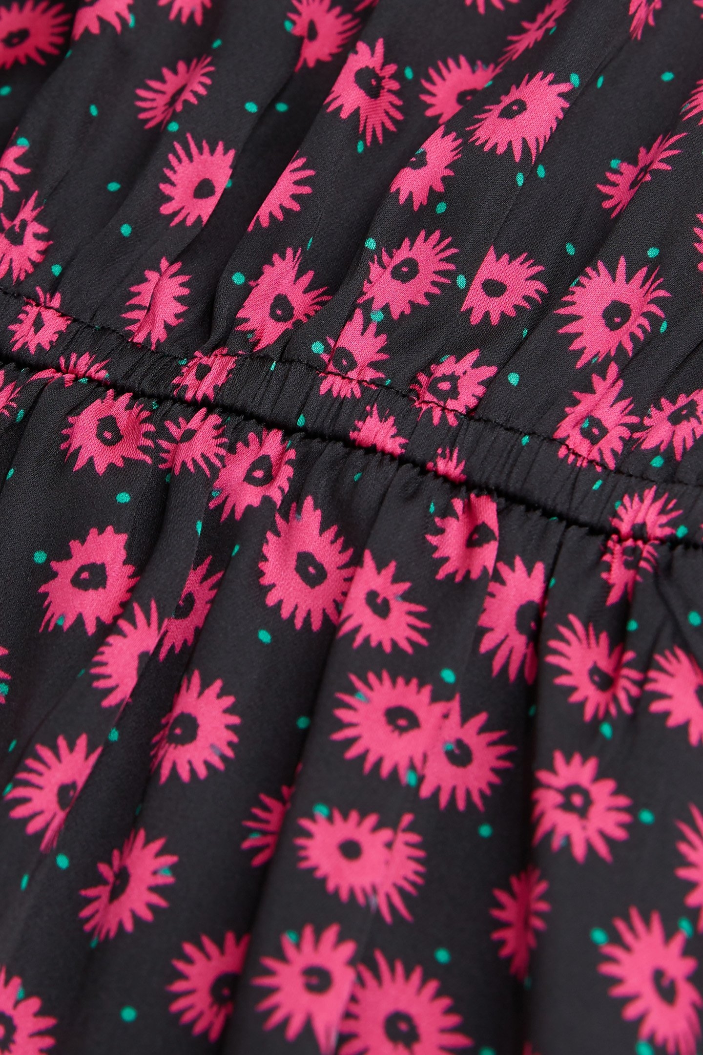 ONE SHOULDER SHORT DRESS PRINT DAISY DOTS PINK 7