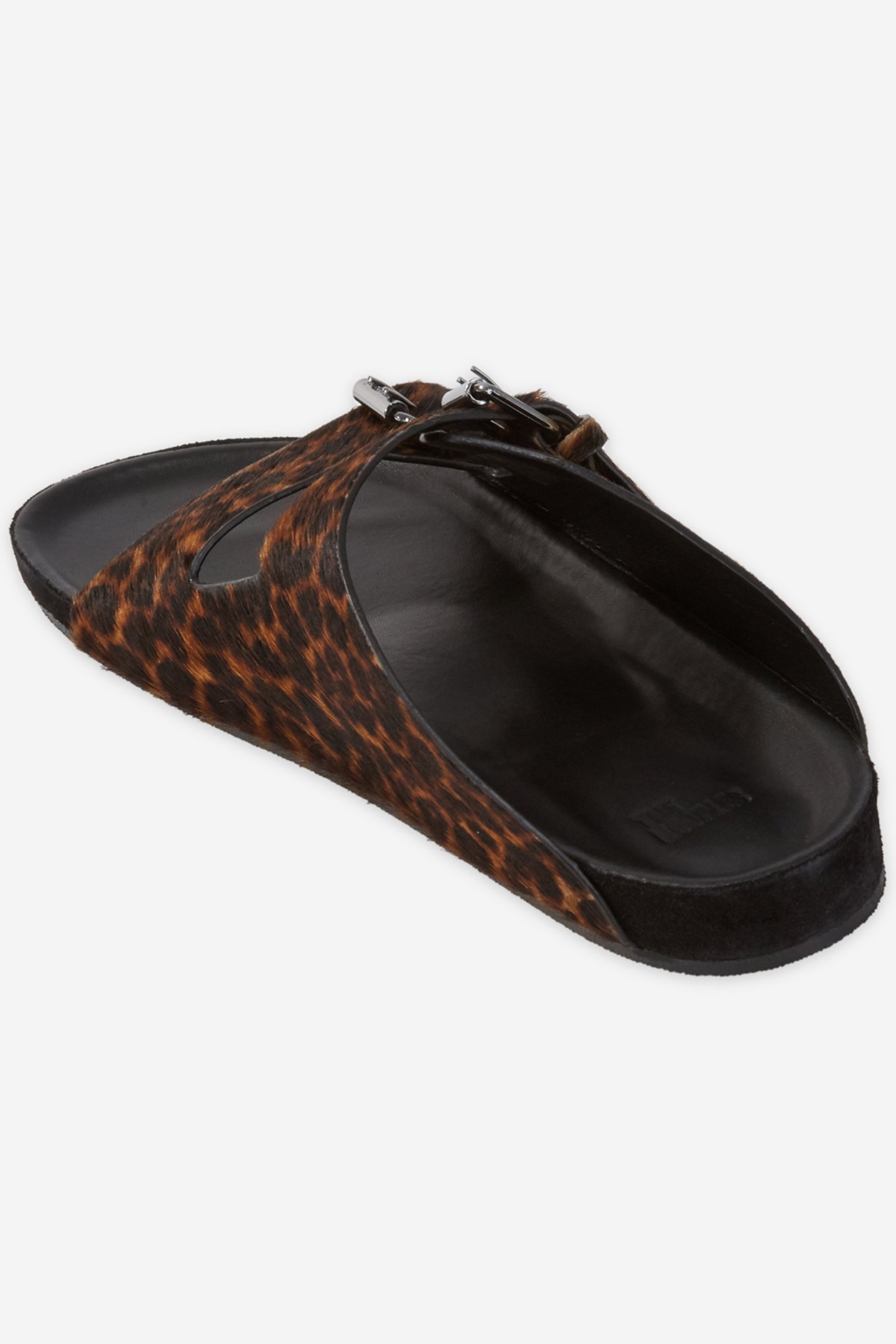 LEOPARD-LOOK POLISH LEATHER SANDALS 3