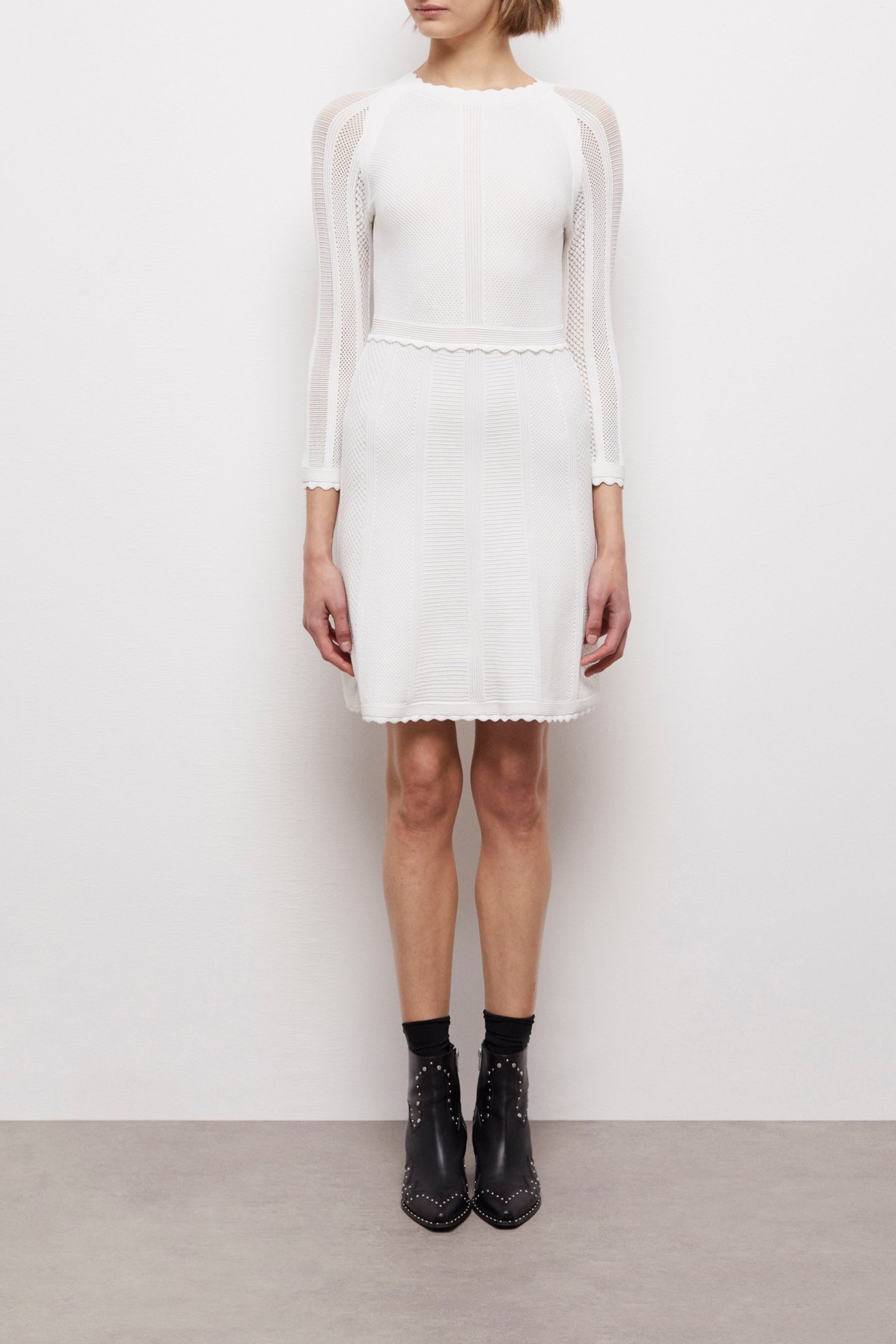 SHORT VISCOSE / NYLON DRESS WHITE 1