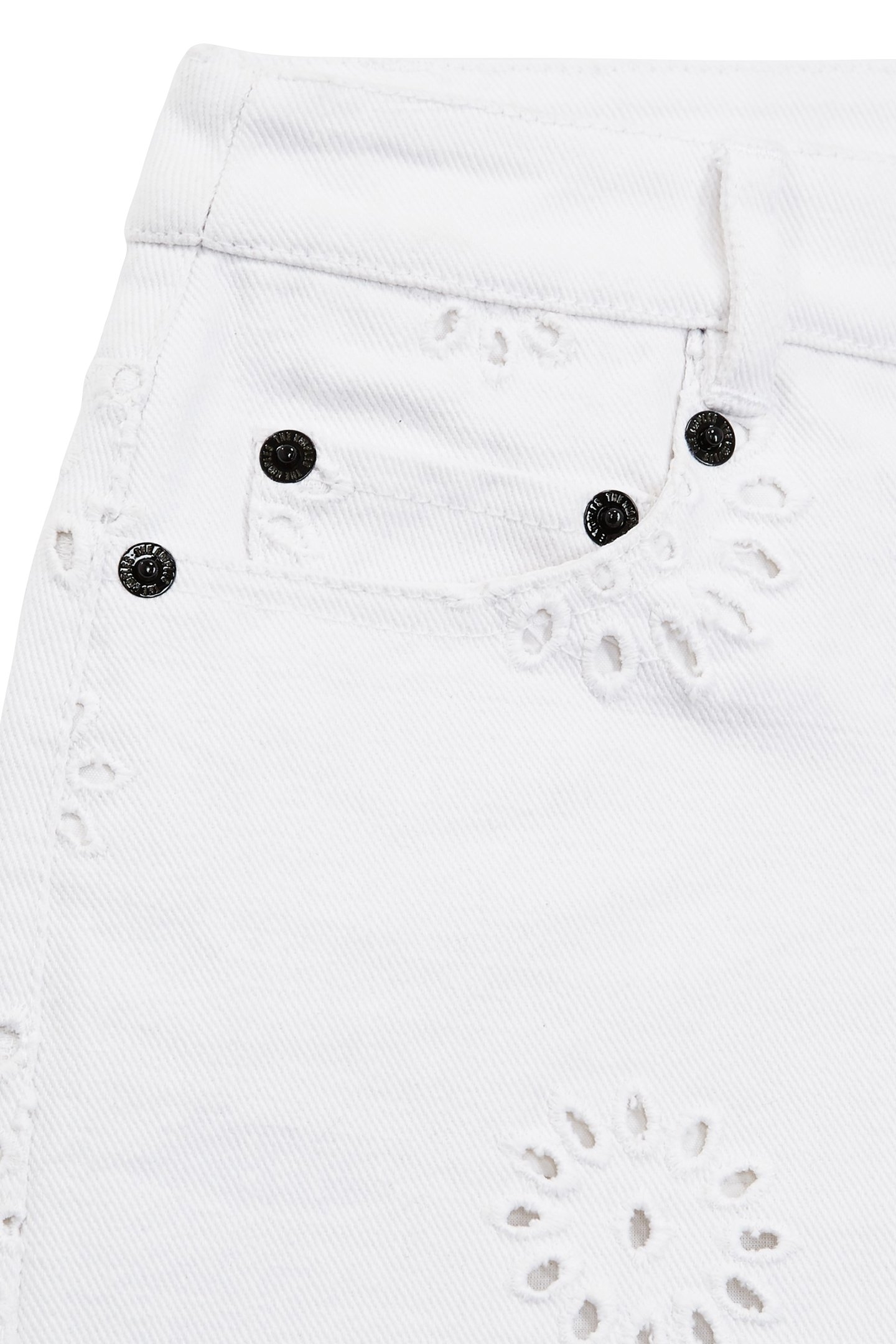 DENIM SHORTS WITH ENGLISH EMBROIDERY WHITE 7