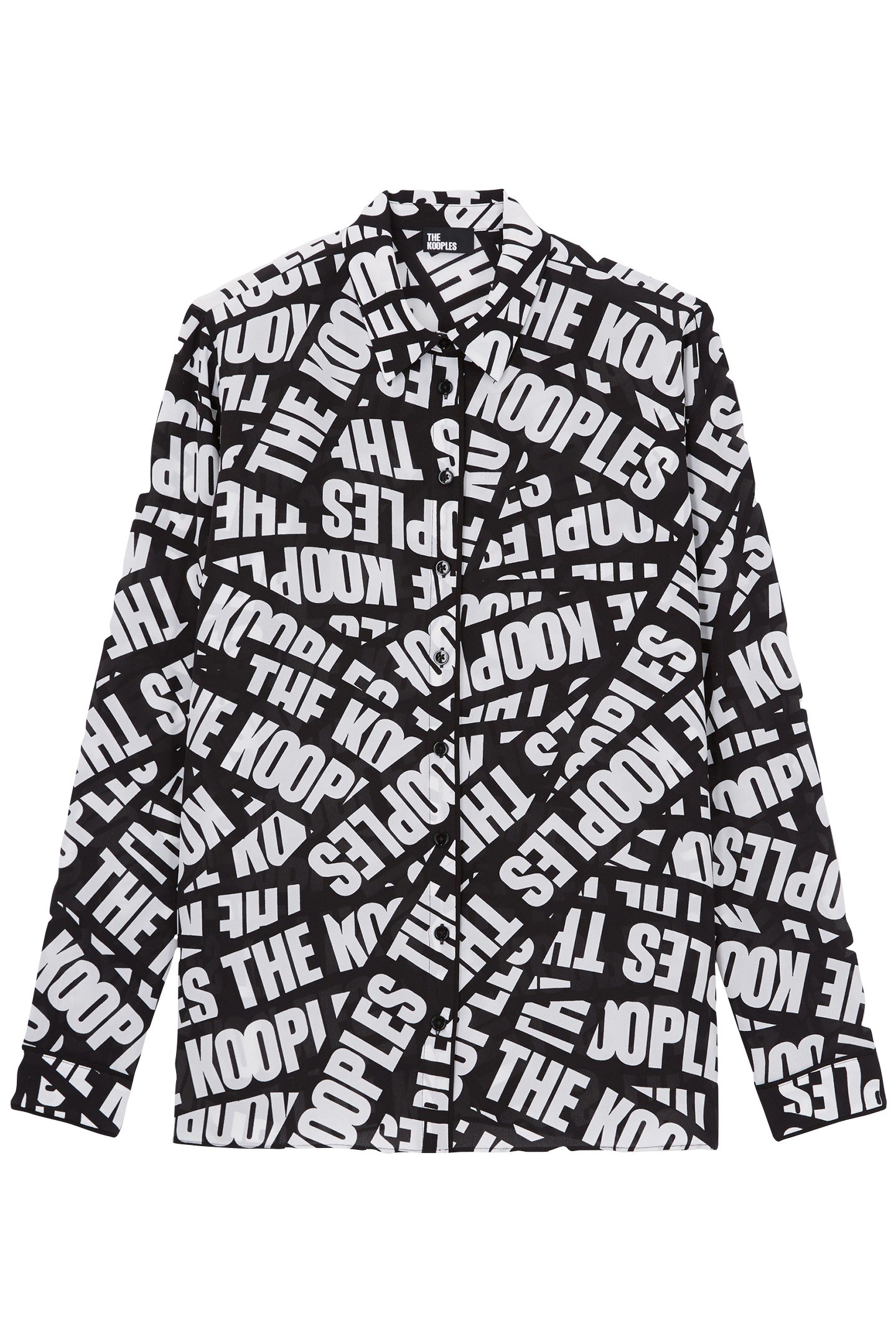 LONG-SLEEVED SHIRT WITH CLASSIC COLLAR BLACK/WHITE 1