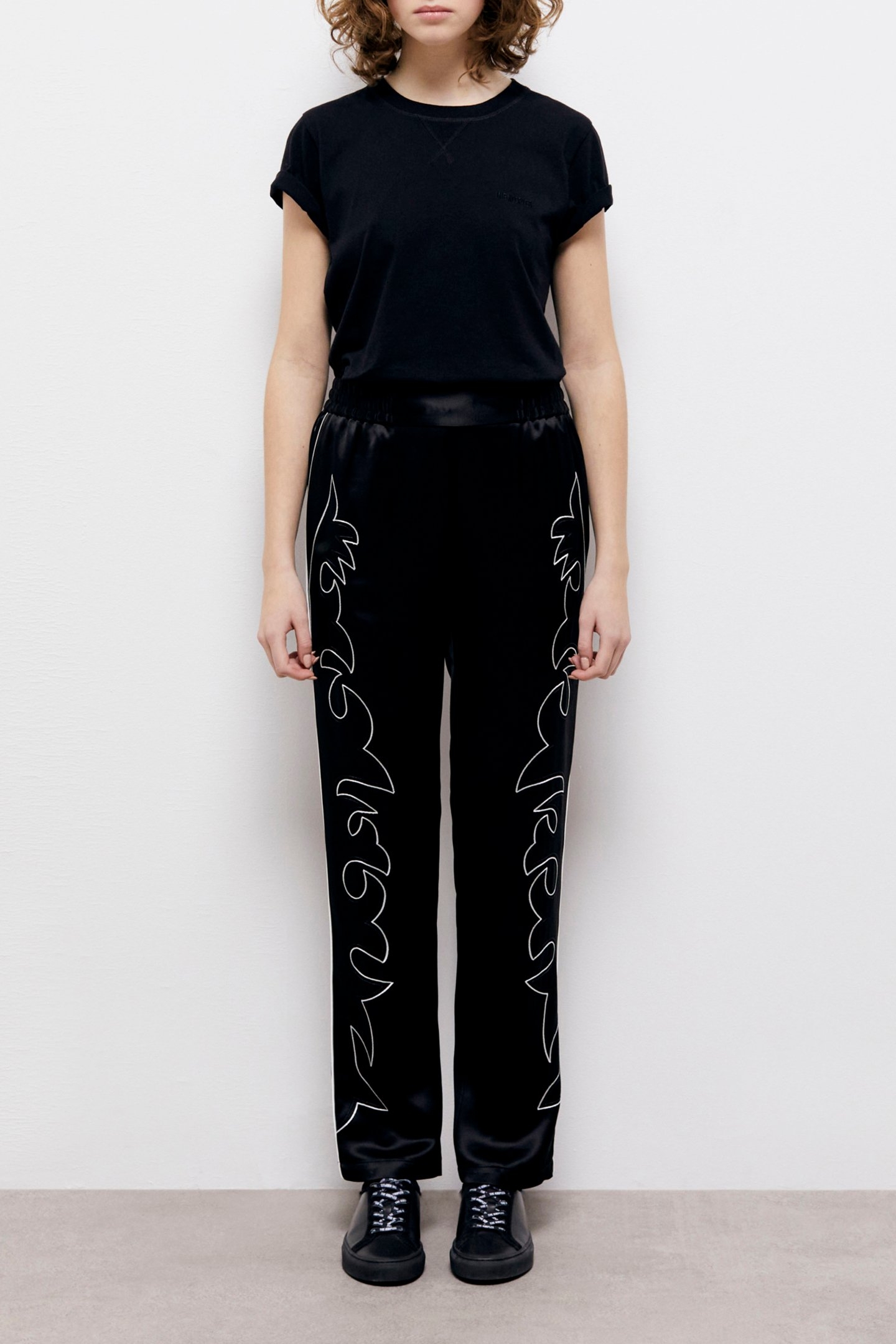 PANTS WITH ELASTICATED WAIST BLACK 1