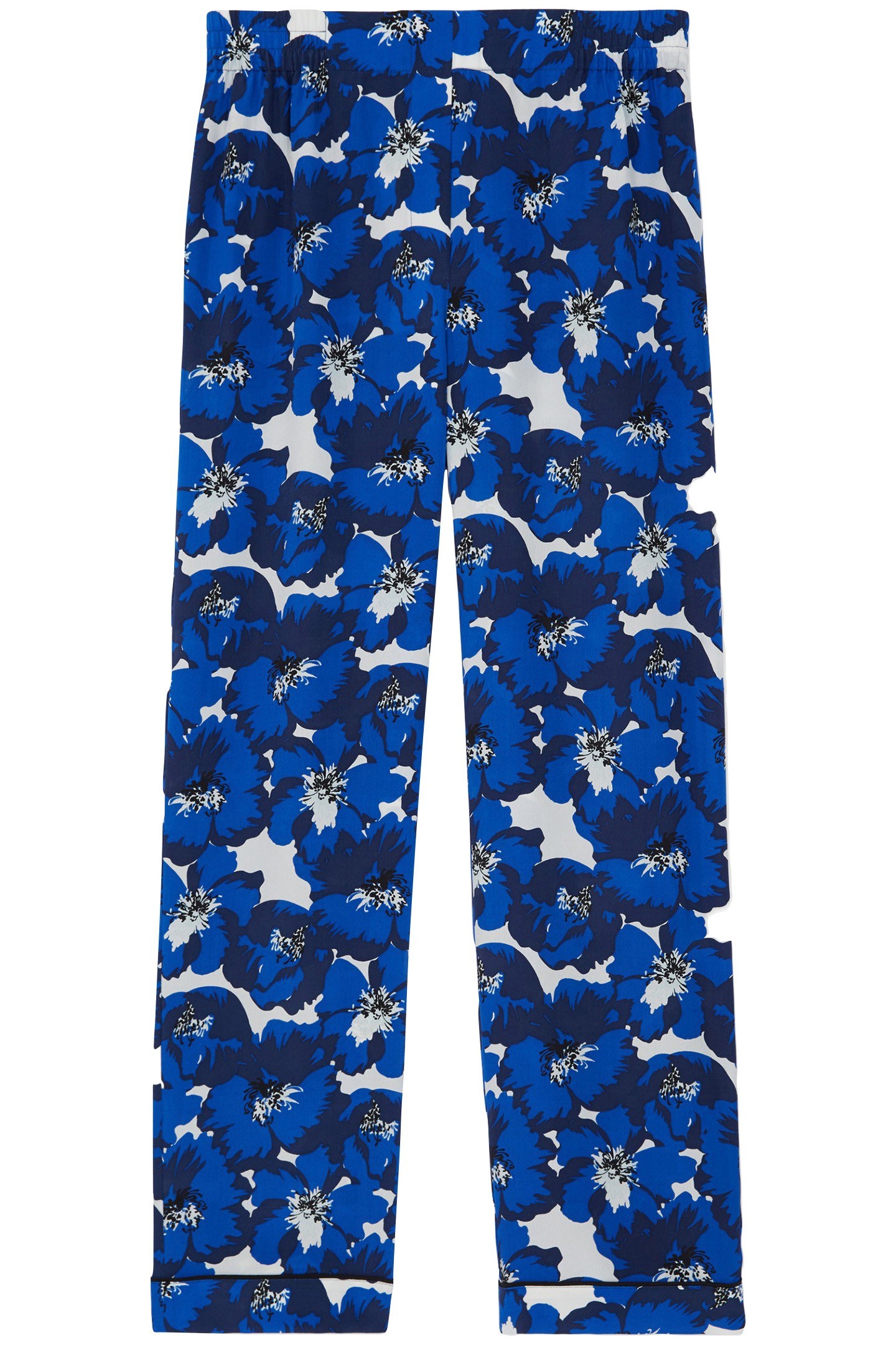 ELASTICATED WAIST WIDE LEG PANTS BLUE 3