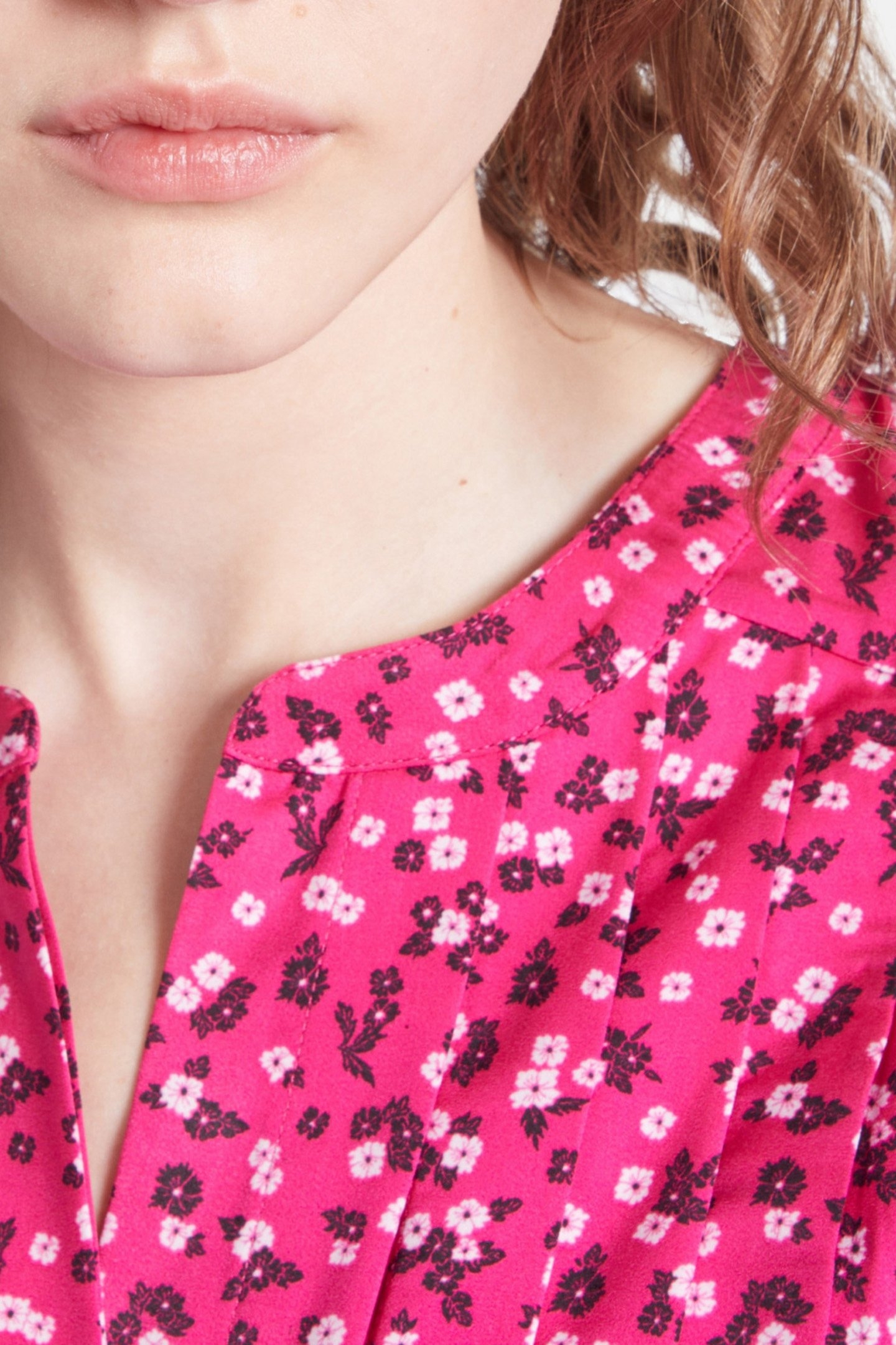 SHORT DRESS WITH PLEATED DETAIL PINK BLACK 5