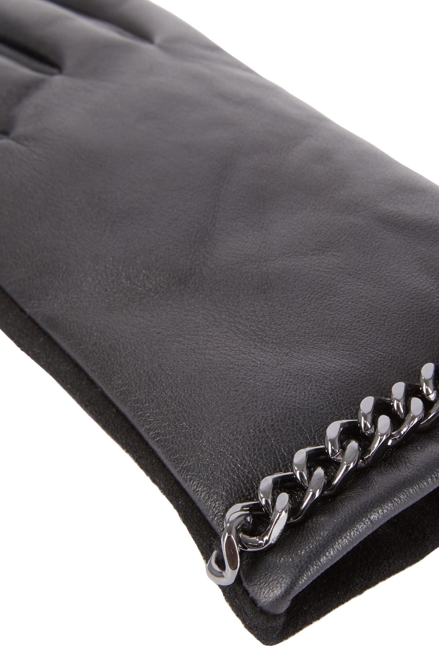 LEATHER GLOVES WITH CHAIN BLACK 2